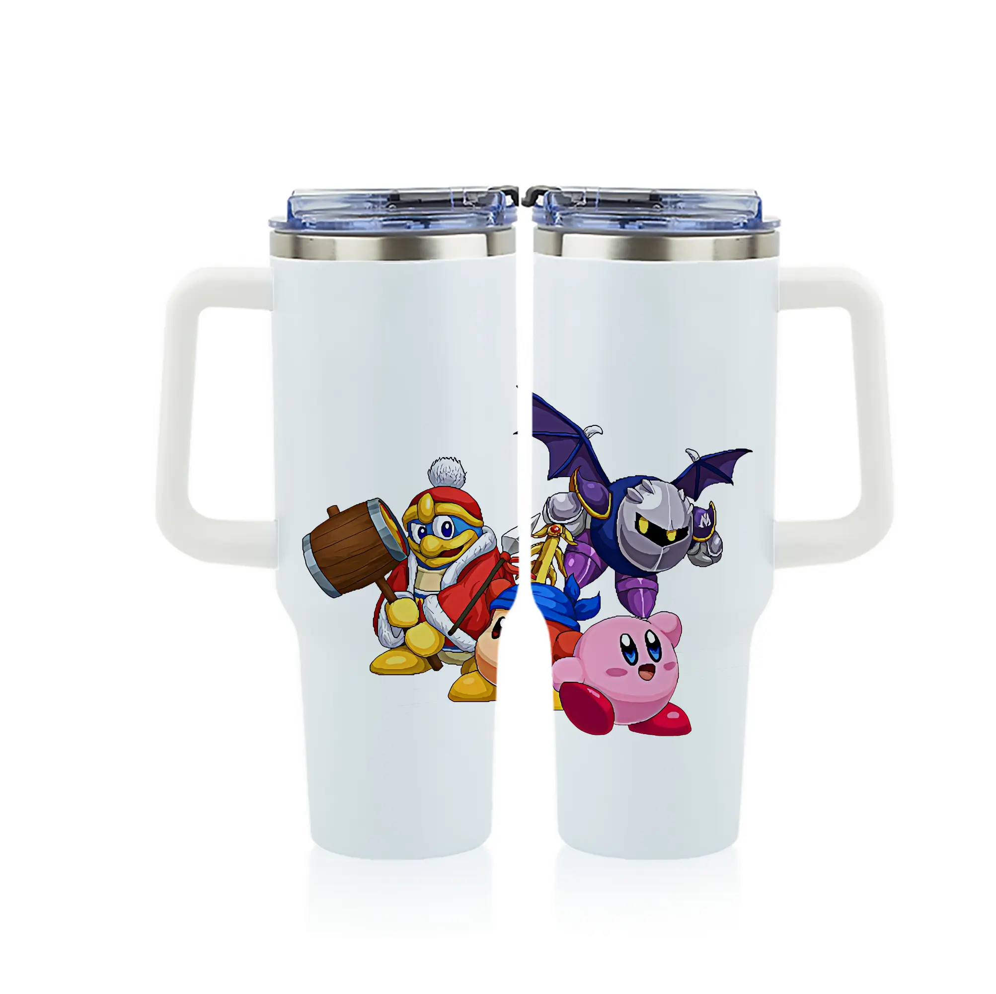 星のカービィ グッズ ワドルディ - 1200mL フルプリント車用タンブラー ・ 304ステンレス 内側 ・ 201ステンレス 外側 ・ 保温 保冷 ・ 通勤 ドライブ アウトドア用