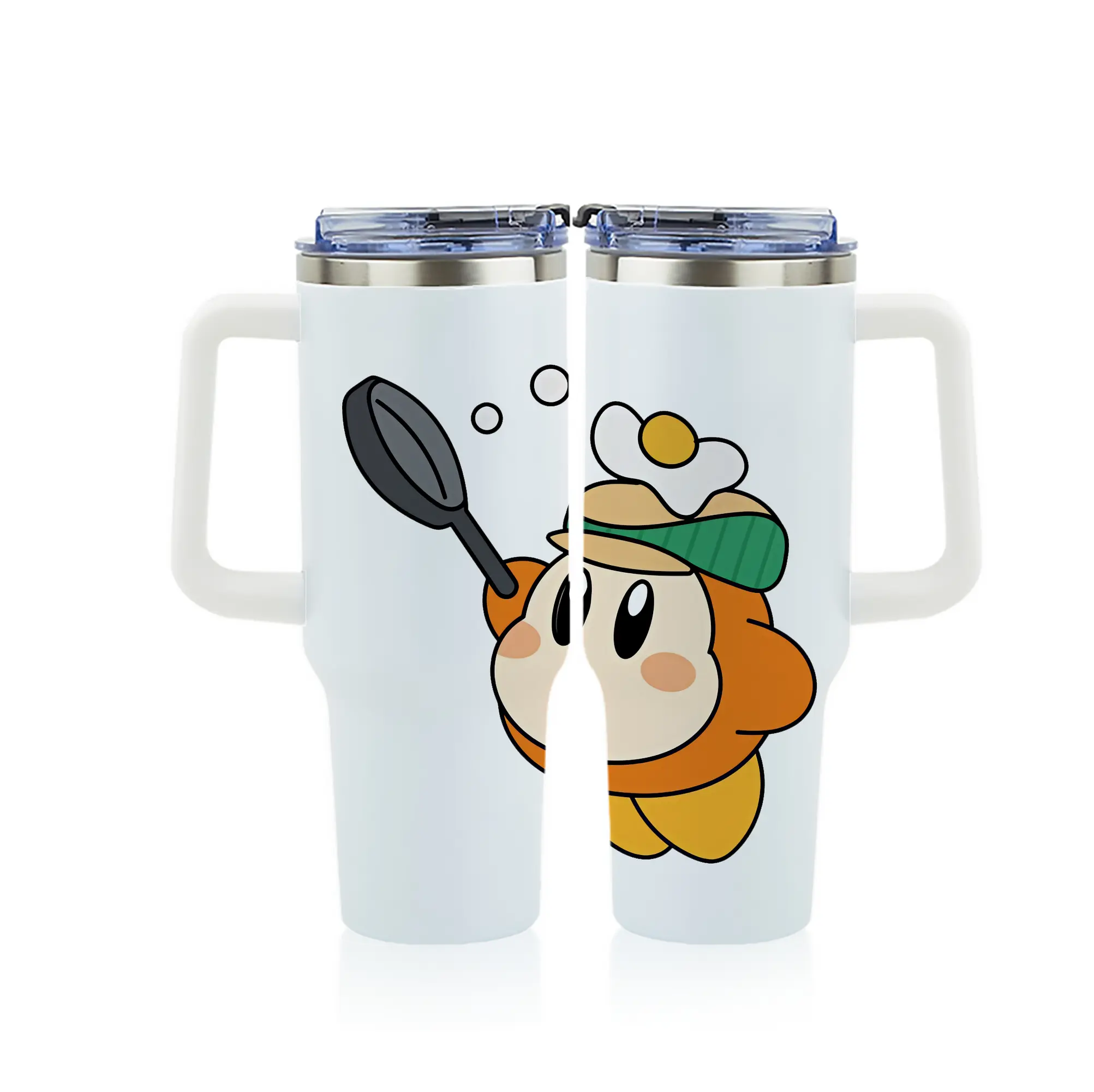 星のカービィ グッズ ワドルディ - 1200mL フルプリント車用タンブラー ・ 304ステンレス 内側 ・ 201ステンレス 外側 ・ 保温 保冷 ・ 通勤 ドライブ アウトドア用