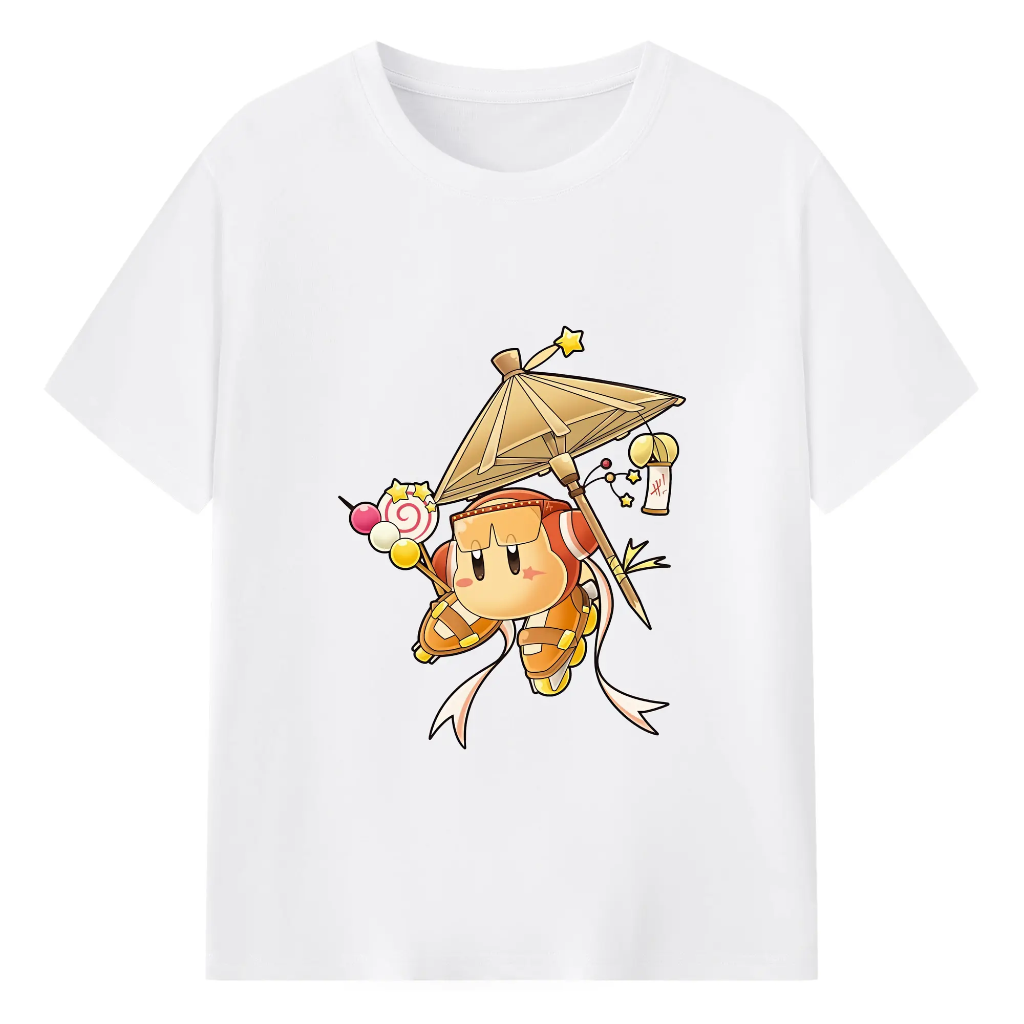 星のカービィ グッズ ワドルディ - 綿100％ 半袖Tシャツ ・ フロントプリント ・ 快適 通気性 ・ 日常使い 散歩 スポーツ用