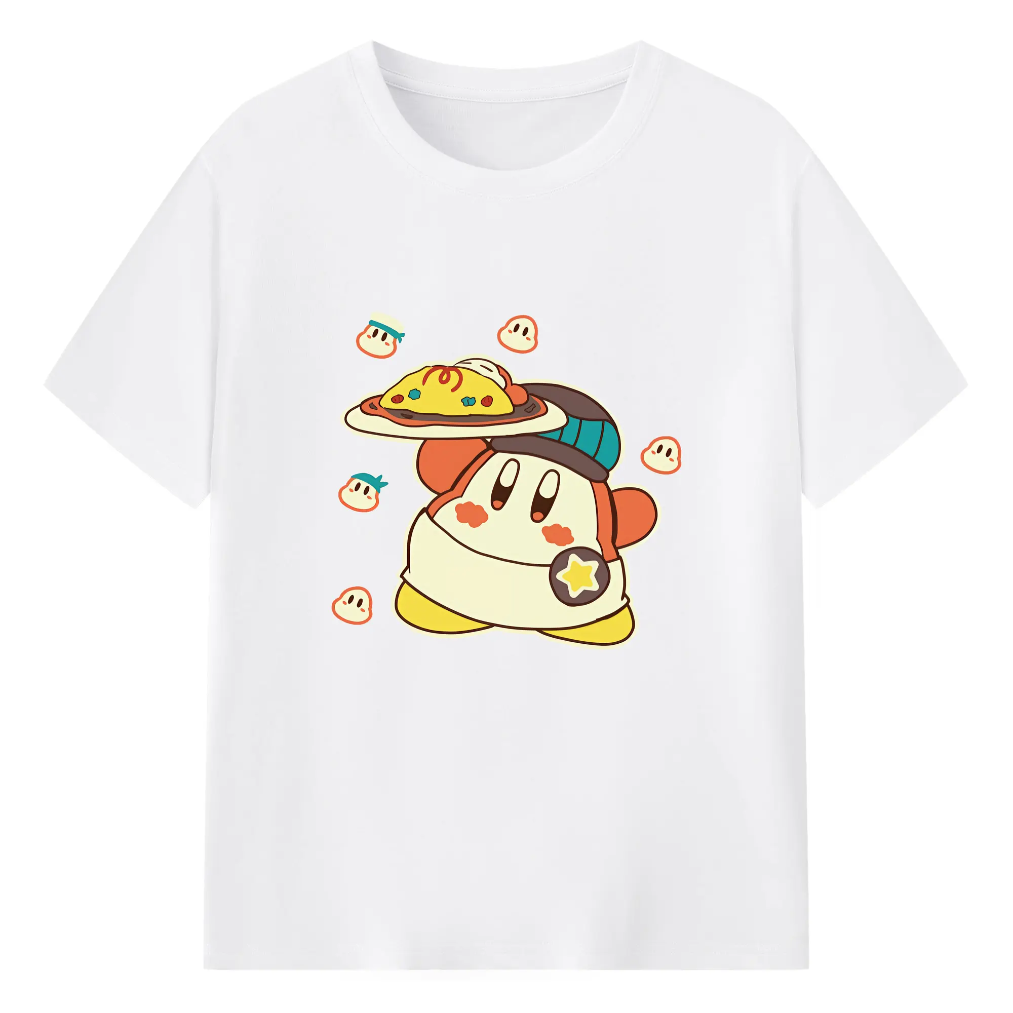 星のカービィ グッズ ワドルディ - 綿100％ 半袖Tシャツ ・ フロントプリント ・ 快適 通気性 ・ 日常使い 散歩 スポーツ用