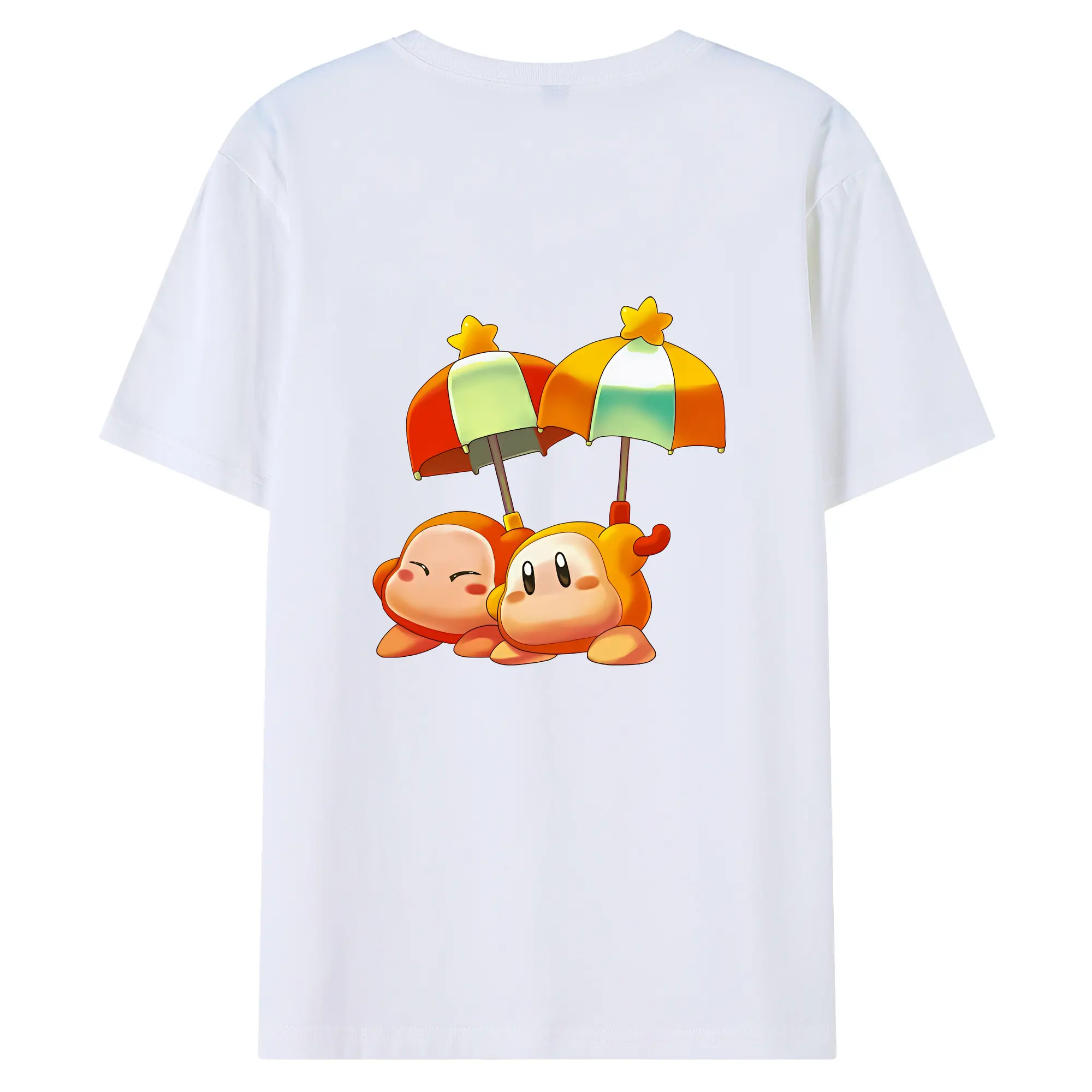 星のカービィ グッズ ワドルディ - 綿100％ 半袖Tシャツ ・ バックプリント ・ 快適 通気性 ・ 日常使い 散歩 スポーツ用