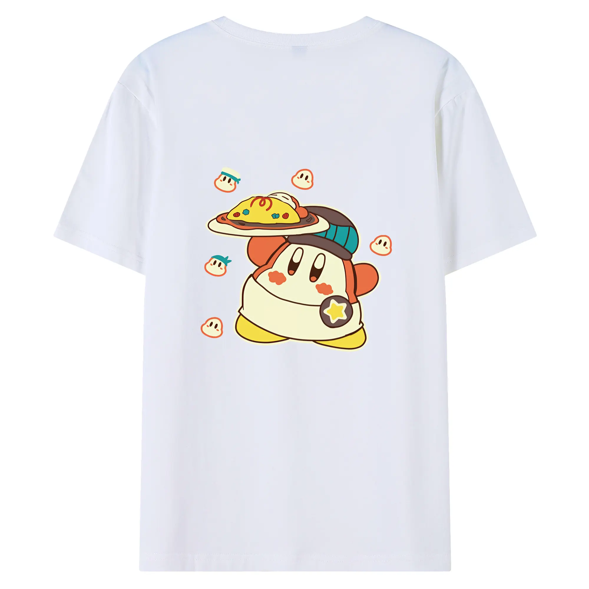 星のカービィ グッズ ワドルディ - 綿100％ 半袖Tシャツ ・ バックプリント ・ 快適 通気性 ・ 日常使い 散歩 スポーツ用