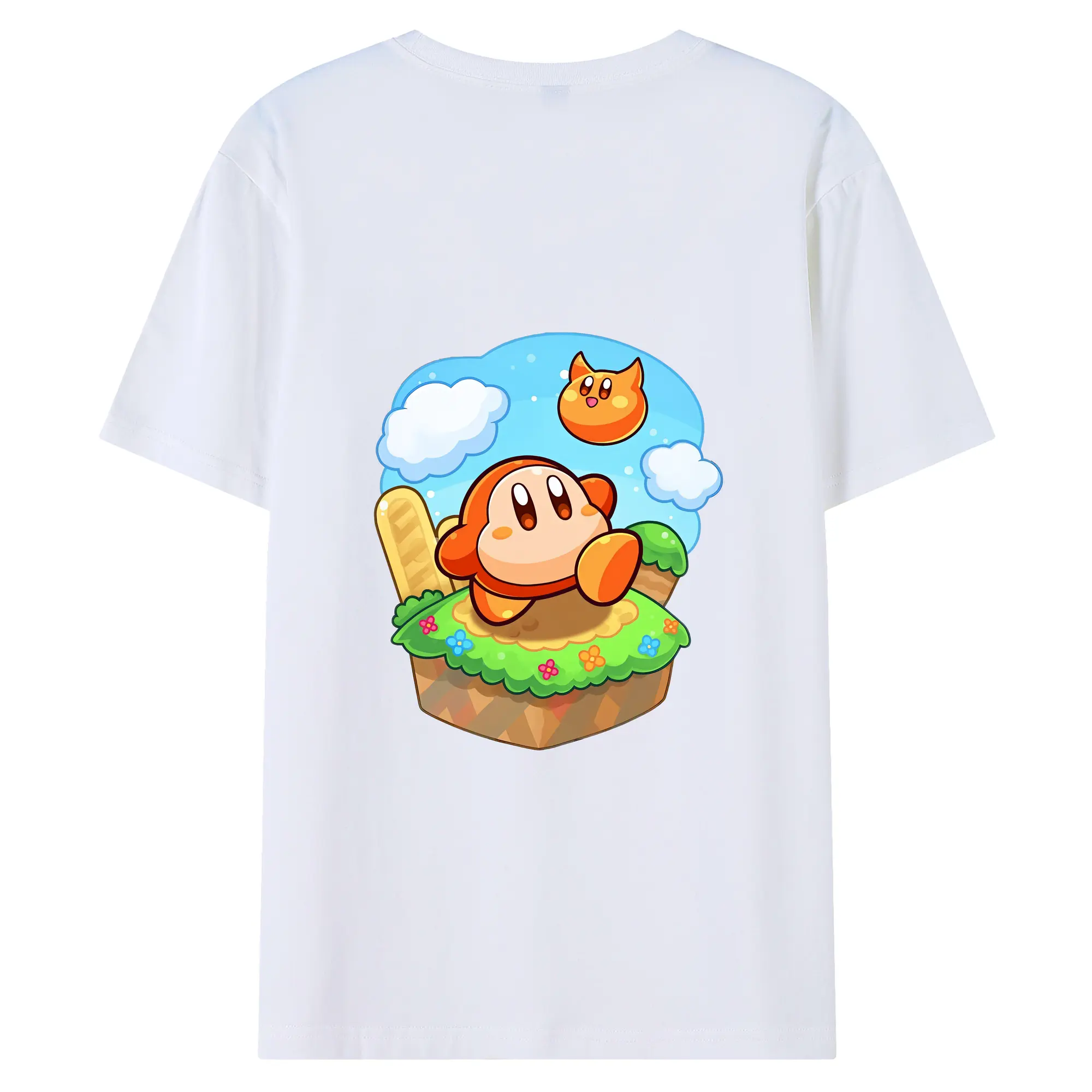 星のカービィ グッズ ワドルディ - 綿100％ 半袖Tシャツ ・ バックプリント ・ 快適 通気性 ・ 日常使い 散歩 スポーツ用