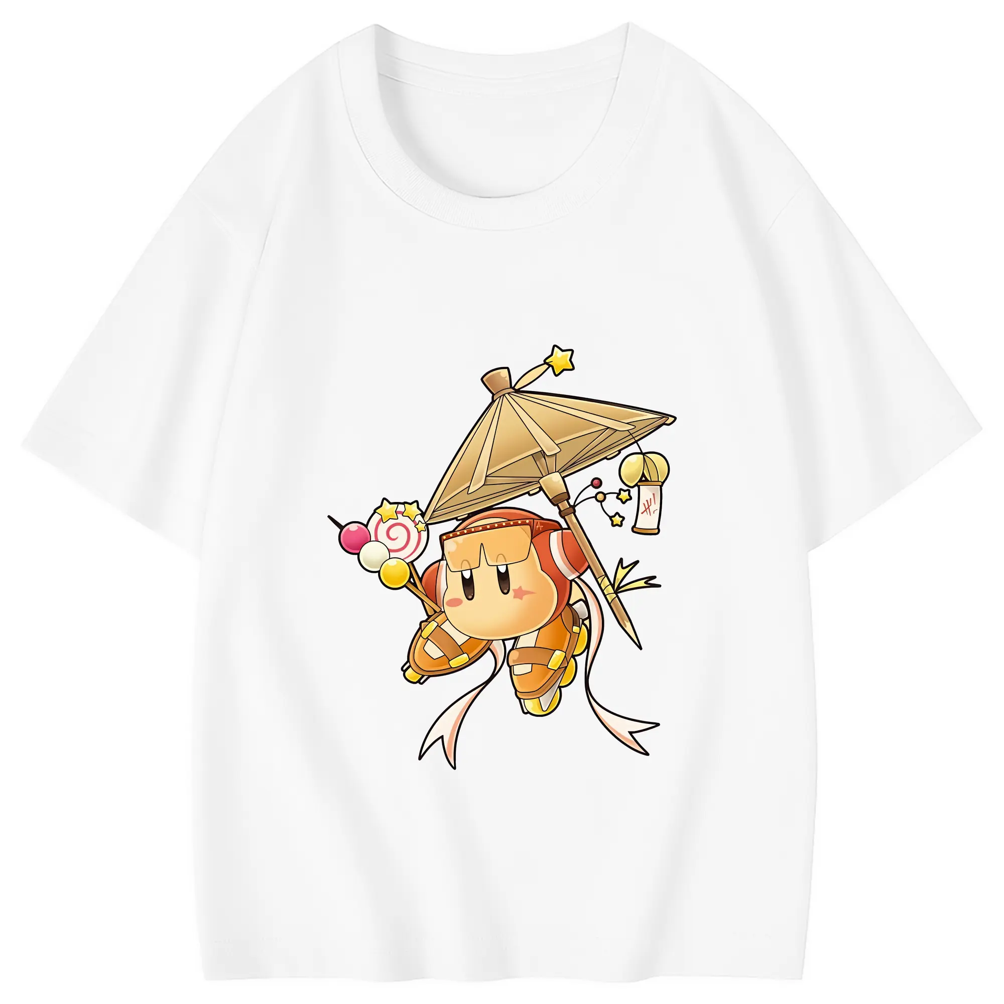 星のカービィ グッズ ワドルディ - 綿100％ キッズTシャツ ・ フロントプリント ・ 快適 通気性 ・ スポーツ カジュアル 散歩用
