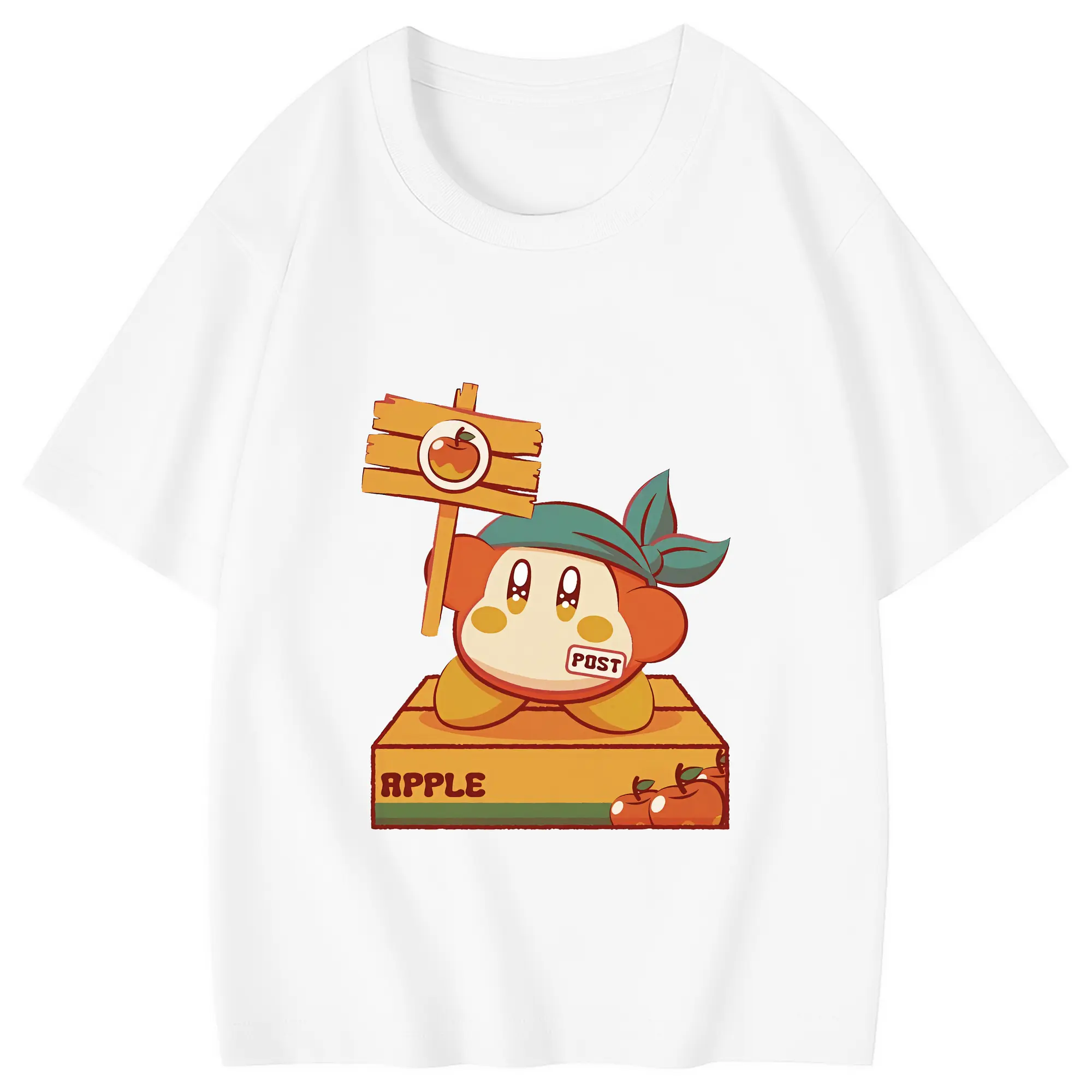 星のカービィ グッズ ワドルディ - 綿100％ キッズTシャツ ・ フロントプリント ・ 快適 通気性 ・ スポーツ カジュアル 散歩用