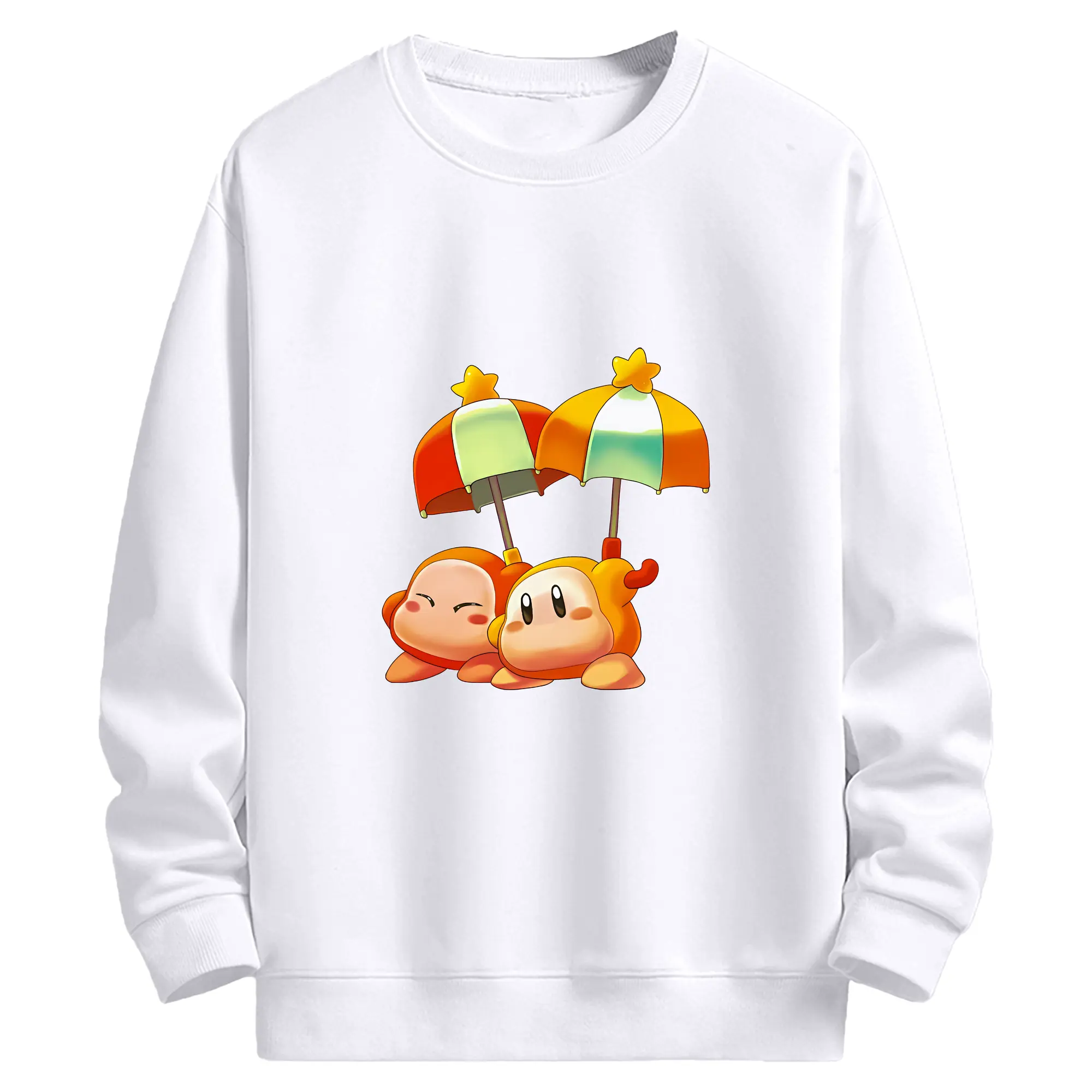 星のカービィ グッズ ワドルディ - 高品質 クルーネック スウェット ・ コットン59％ ポリエステル41％ ・ ユニセックス 長袖 トレーナー ・ カジュアル デイリー スポーツ 散歩用