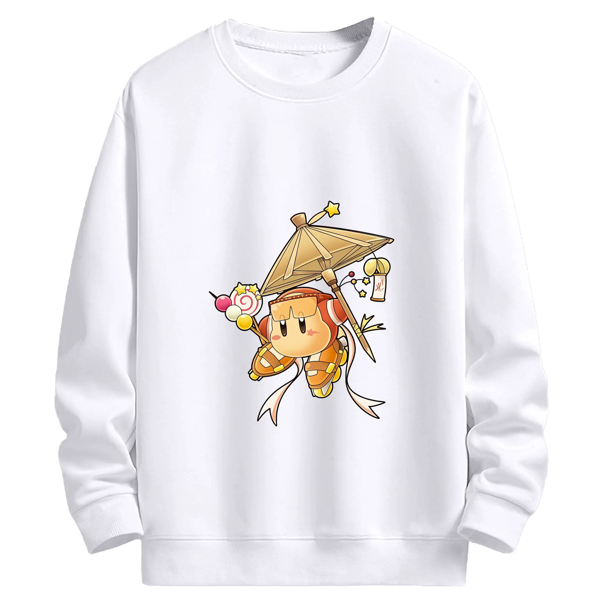 星のカービィ グッズ ワドルディ - 高品質 クルーネック スウェット ・ コットン59％ ポリエステル41％ ・ ユニセックス 長袖 トレーナー ・ カジュアル デイリー スポーツ 散歩用