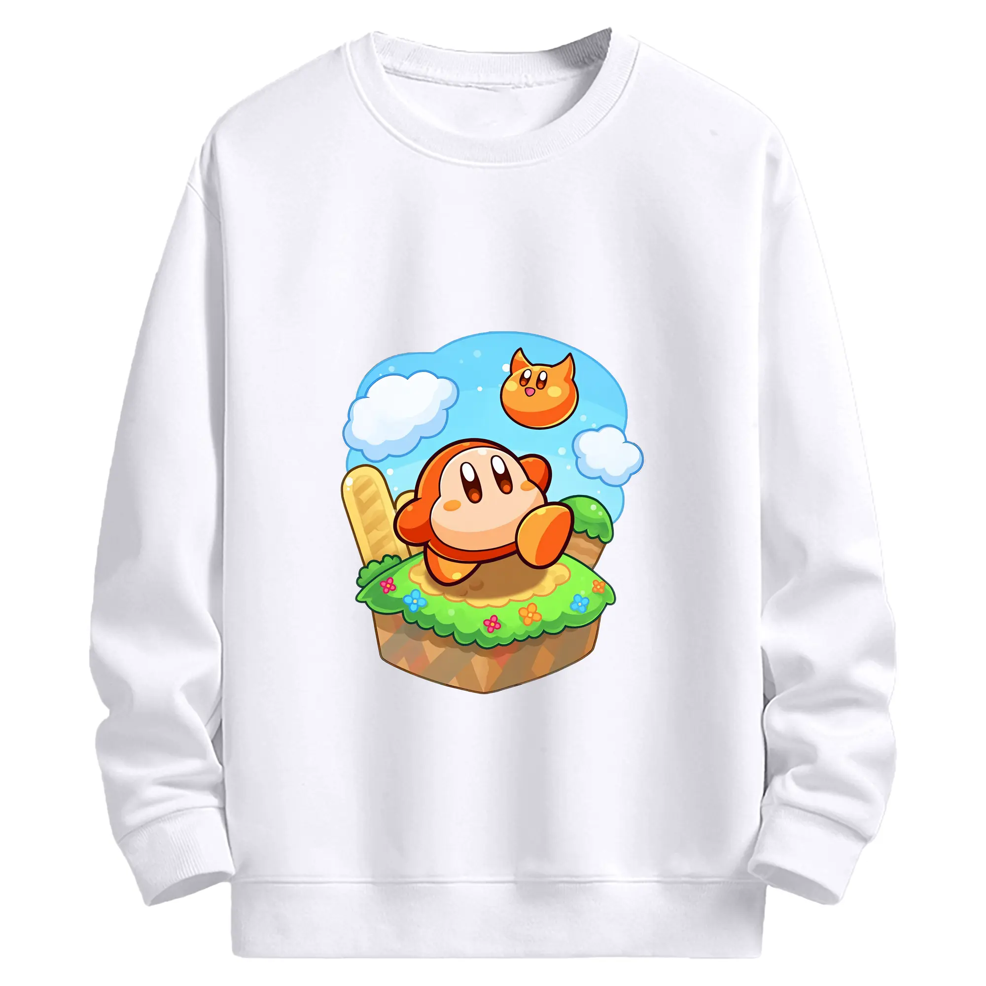 星のカービィ グッズ ワドルディ - 高品質 クルーネック スウェット ・ コットン59％ ポリエステル41％ ・ ユニセックス 長袖 トレーナー ・ カジュアル デイリー スポーツ 散歩用