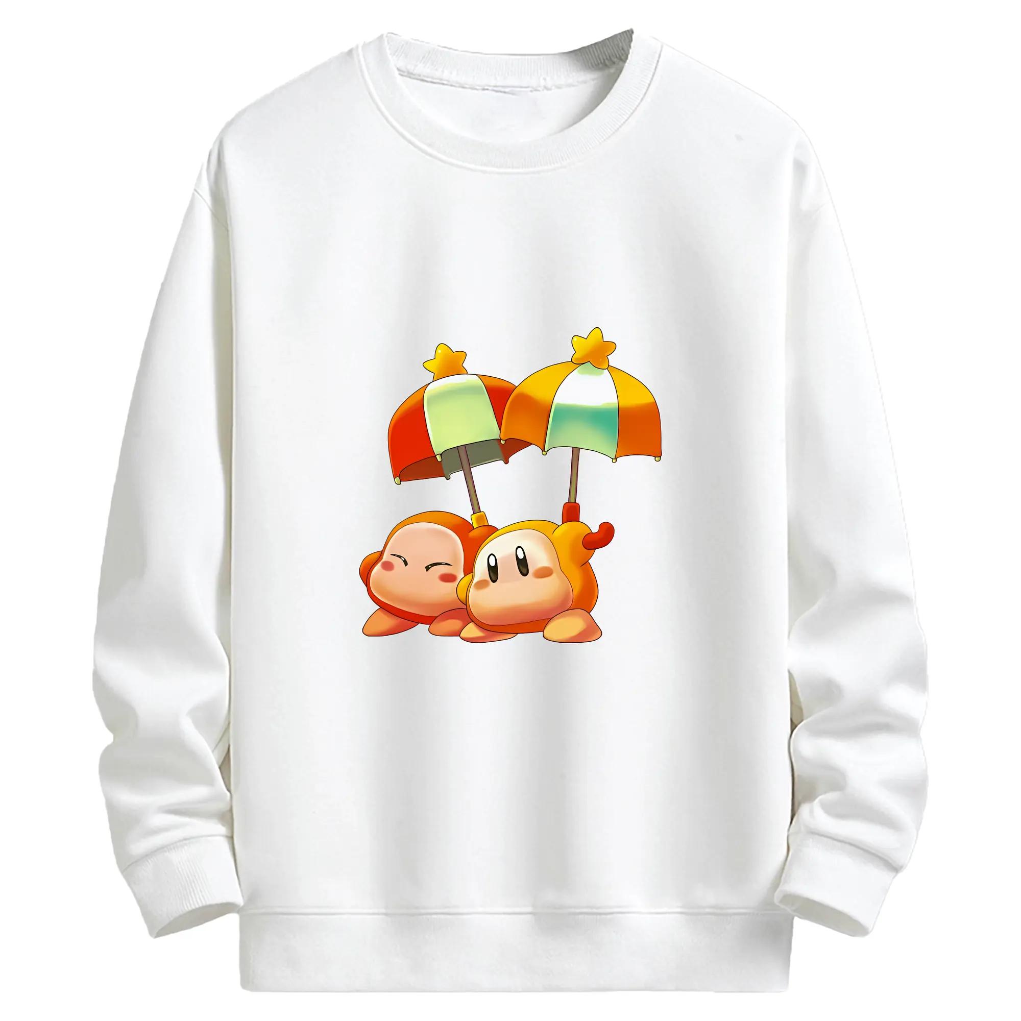 星のカービィ グッズ ワドルディ - キッズ クルーネックスウェットシャツ ・ フロントプリント ・ 綿80％ ポリエステル20％ ・ 快適 通学 スポーツ 日常使い お散歩用