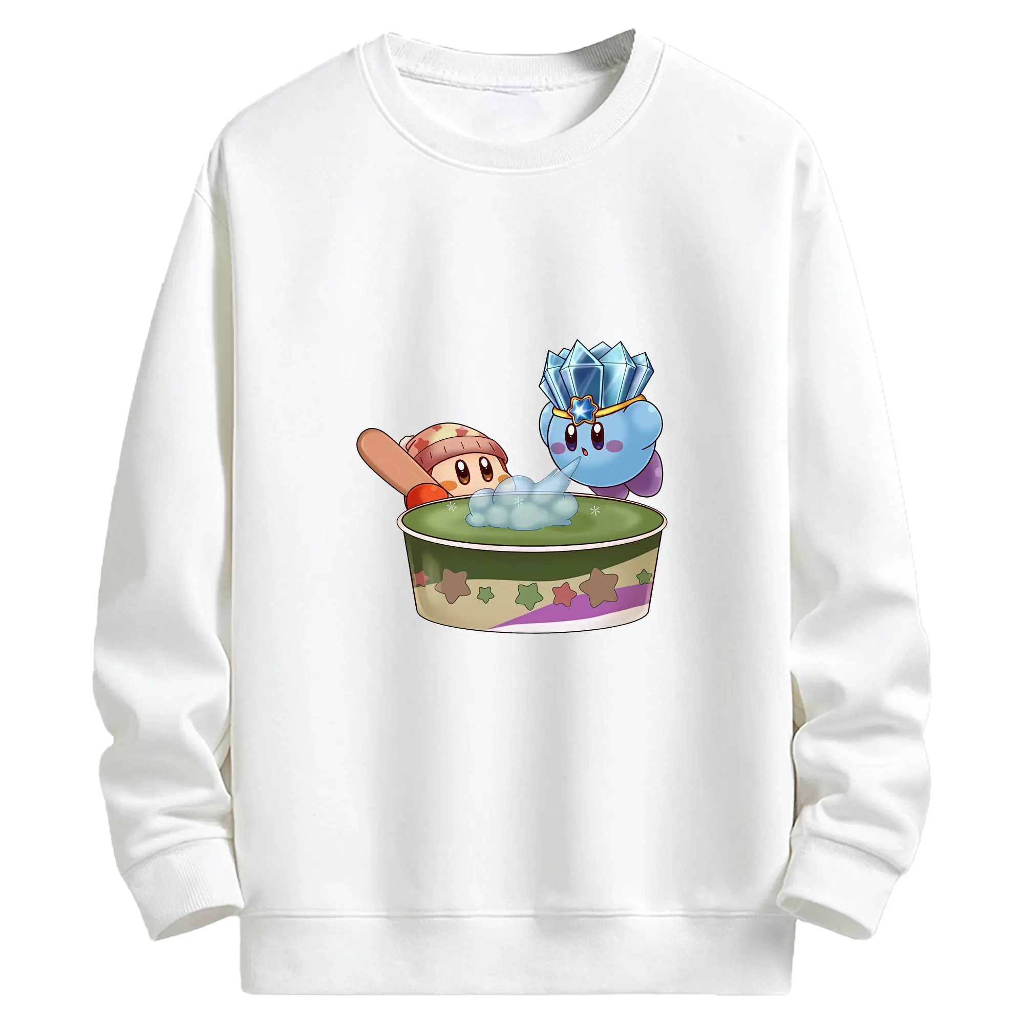 星のカービィ グッズ ワドルディ - キッズ クルーネックスウェットシャツ ・ フロントプリント ・ 綿80％ ポリエステル20％ ・ 快適 通学 スポーツ 日常使い お散歩用