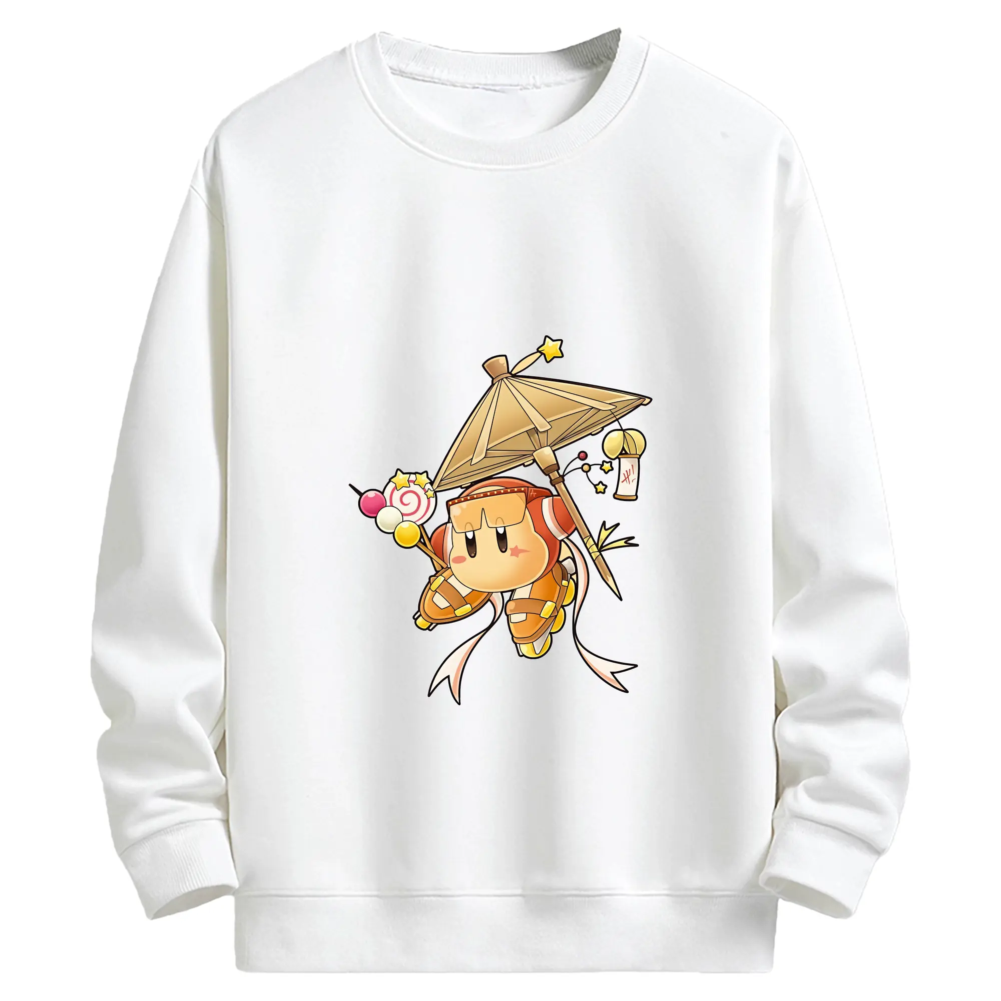 星のカービィ グッズ ワドルディ - キッズ クルーネックスウェットシャツ ・ フロントプリント ・ 綿80％ ポリエステル20％ ・ 快適 通学 スポーツ 日常使い お散歩用