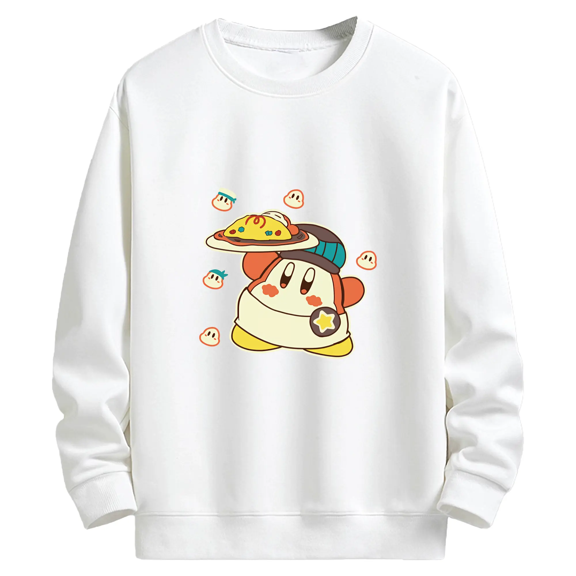 星のカービィ グッズ ワドルディ - キッズ クルーネックスウェットシャツ ・ フロントプリント ・ 綿80％ ポリエステル20％ ・ 快適 通学 スポーツ 日常使い お散歩用