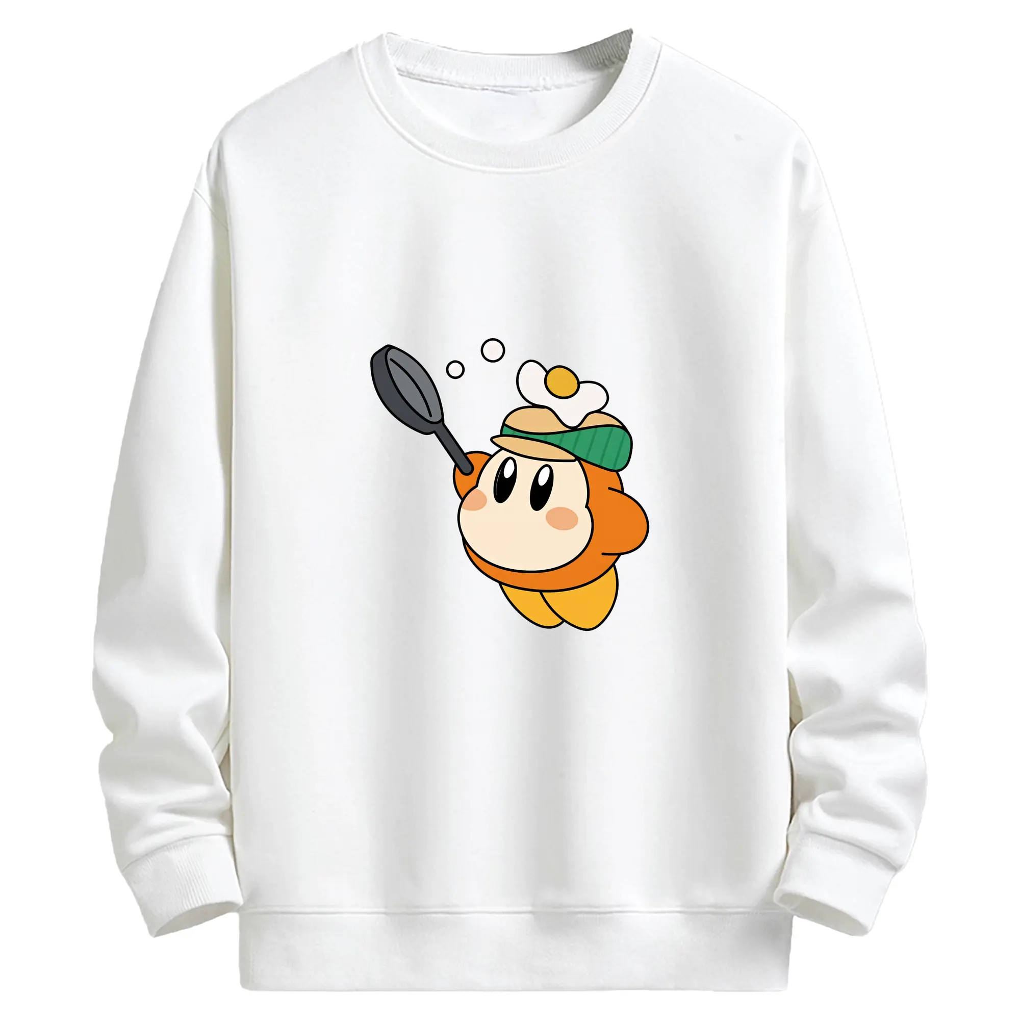 星のカービィ グッズ ワドルディ - キッズ クルーネックスウェットシャツ ・ フロントプリント ・ 綿80％ ポリエステル20％ ・ 快適 通学 スポーツ 日常使い お散歩用