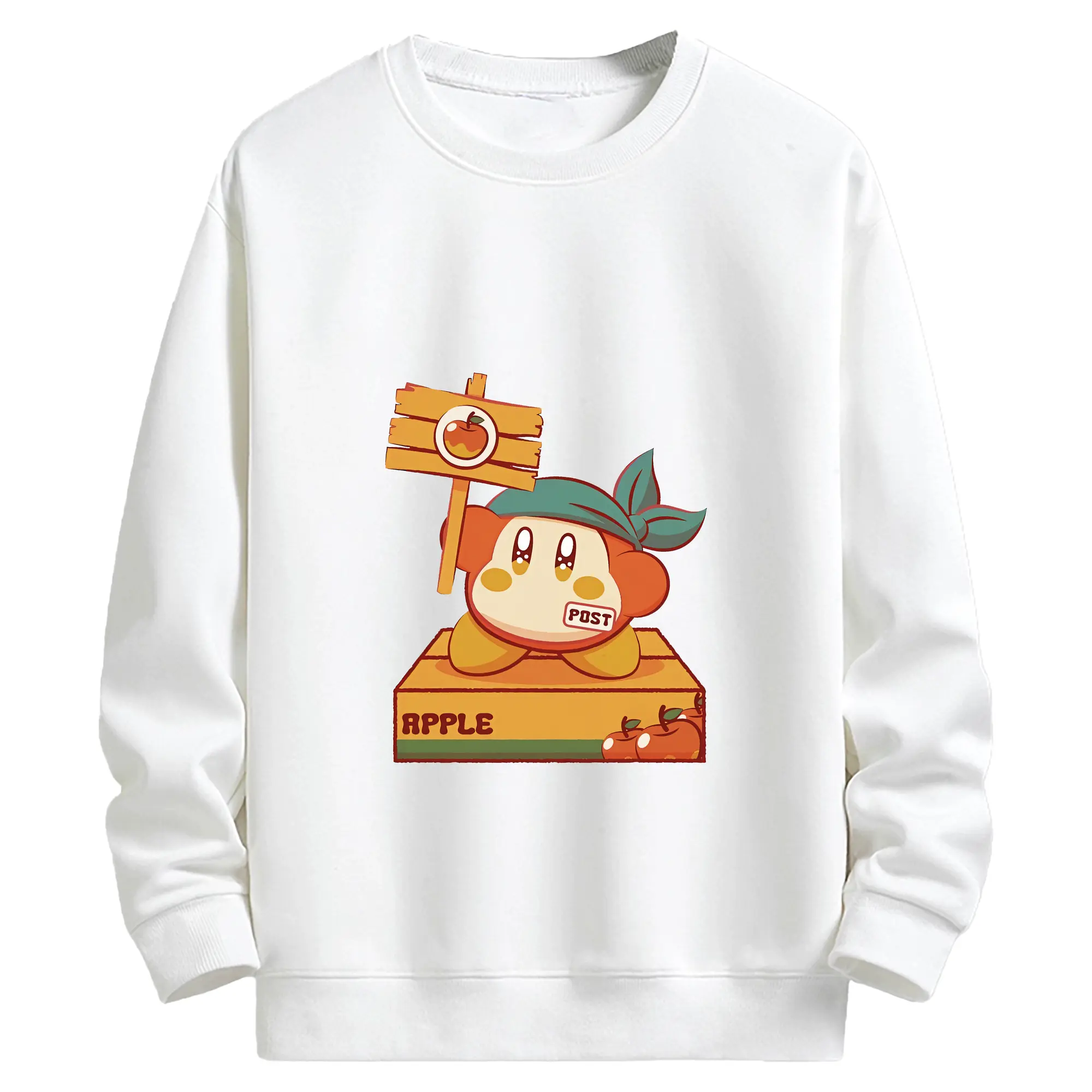 星のカービィ グッズ ワドルディ - キッズ クルーネックスウェットシャツ ・ フロントプリント ・ 綿80％ ポリエステル20％ ・ 快適 通学 スポーツ 日常使い お散歩用