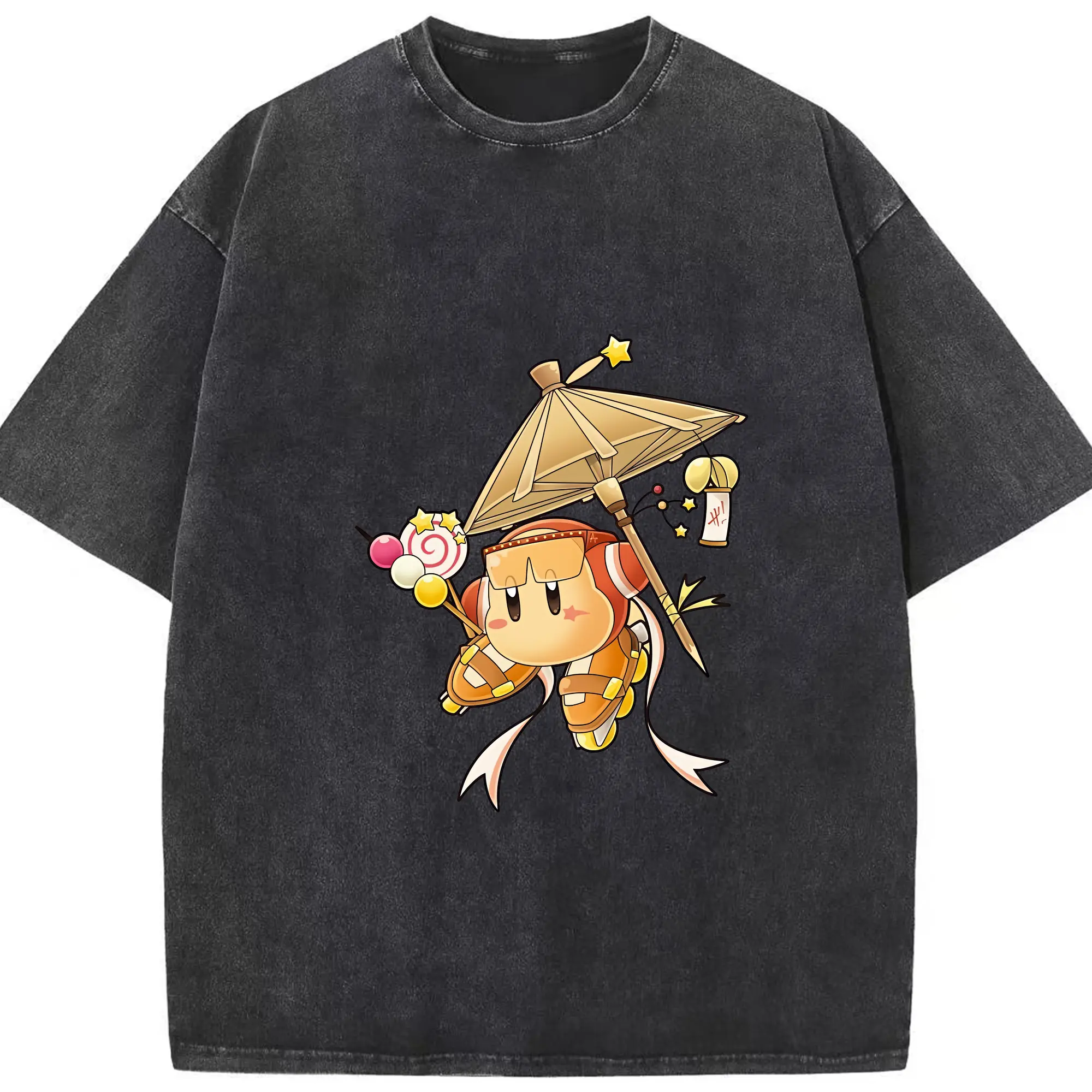 星のカービィ グッズ ワドルディ - 綿100％ ヴィンテージ風 半袖Tシャツ ・ フロントプリント ・ 柔らか肌触り ・ 通気性 快適 ・ スポーツ カジュアル 外出用