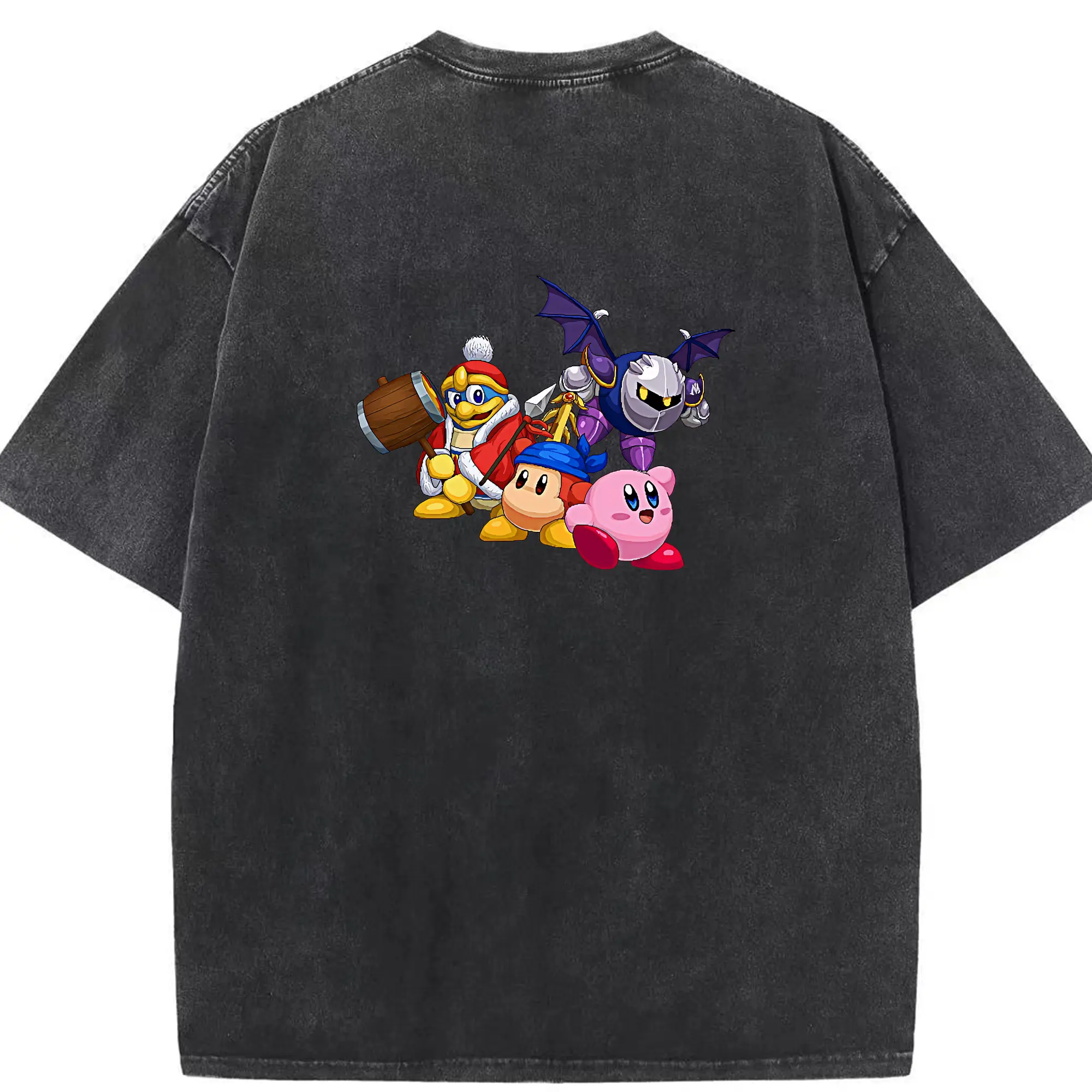 星のカービィ グッズ ワドルディ - 綿100％ ヴィンテージ風 半袖Tシャツ ・ 背面プリント ・ 柔らか肌触り ・ 通気性 快適 ・ スポーツ カジュアル 外出用