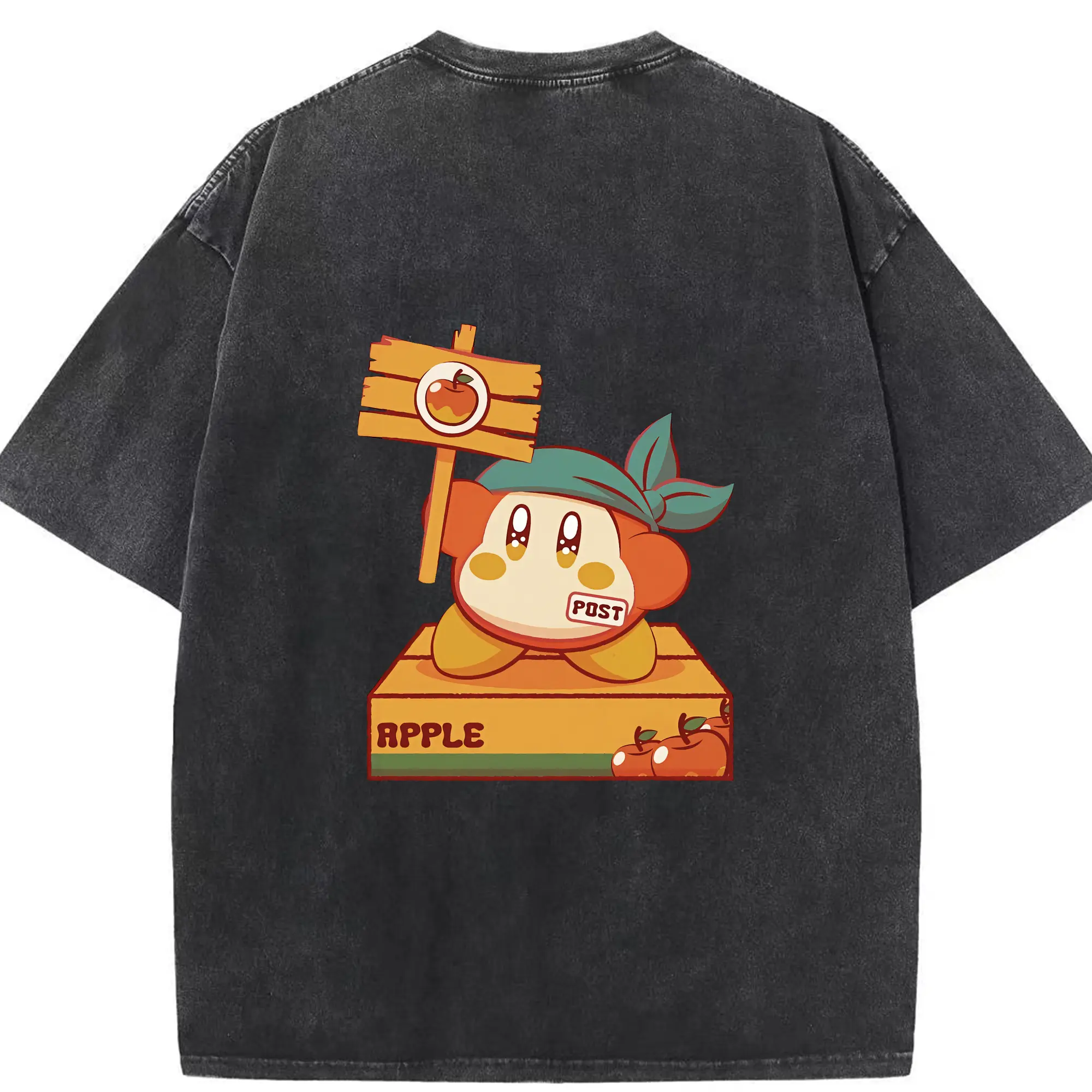 星のカービィ グッズ ワドルディ - 綿100％ ヴィンテージ風 半袖Tシャツ ・ 背面プリント ・ 柔らか肌触り ・ 通気性 快適 ・ スポーツ カジュアル 外出用