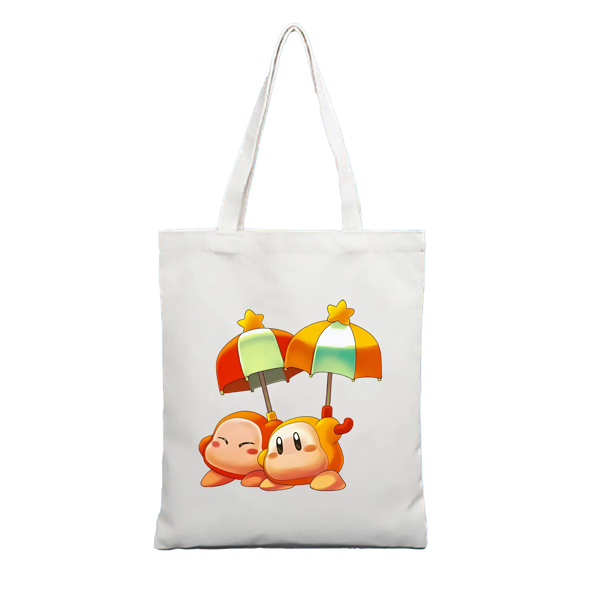 星のカービィ グッズ ワドルディ - 縦型キャンバス手提げバッグ（トートバッグ） ・ キャンバス素材 ・ ショッピング用 ・ 軽量 丈夫 お手入れ簡単