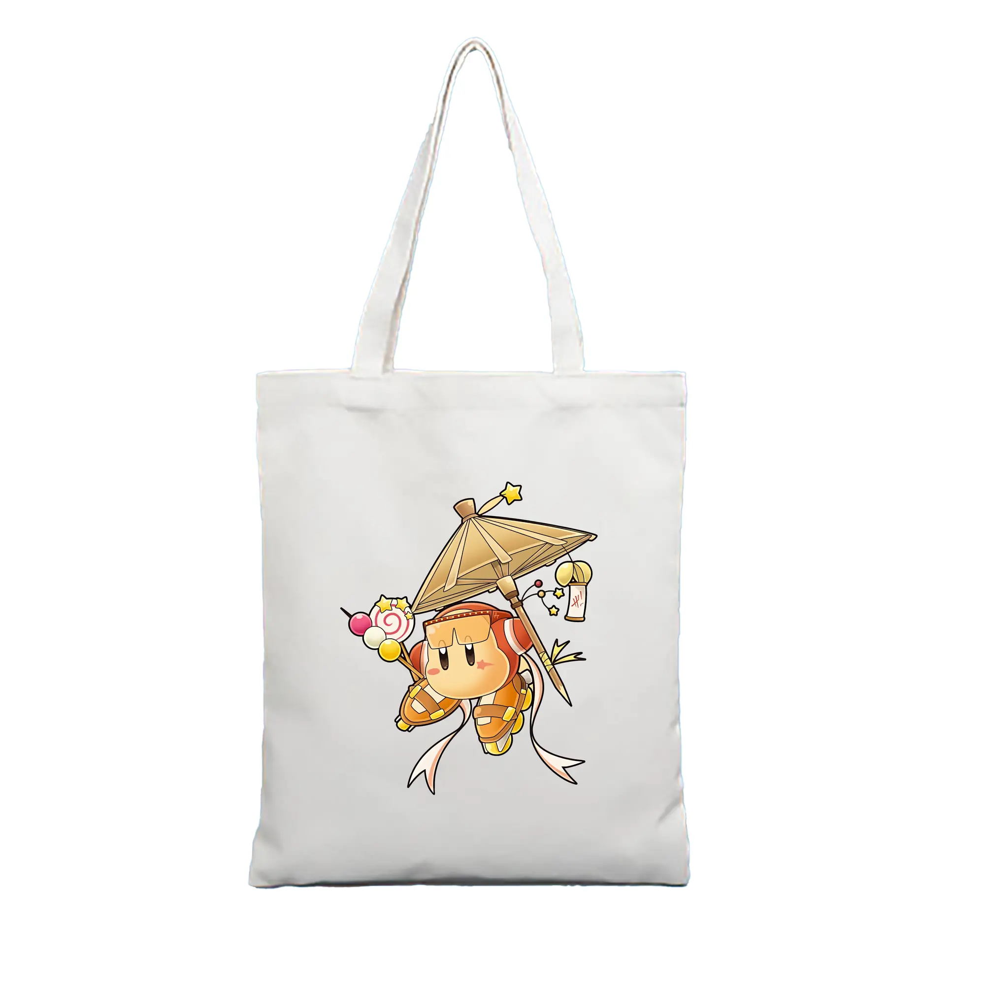 星のカービィ グッズ ワドルディ - 縦型キャンバス手提げバッグ（トートバッグ） ・ キャンバス素材 ・ ショッピング用 ・ 軽量 丈夫 お手入れ簡単