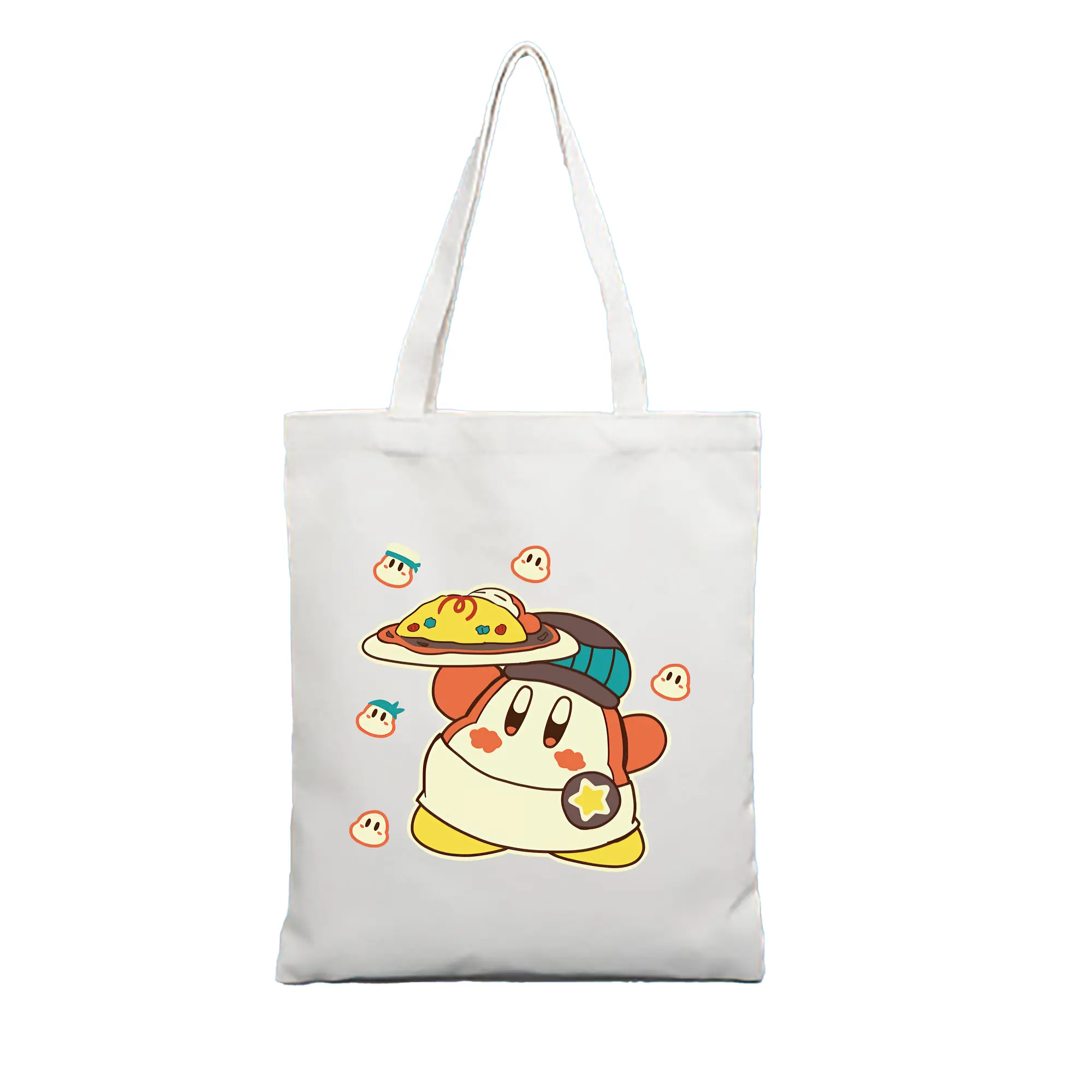 星のカービィ グッズ ワドルディ - 縦型キャンバス手提げバッグ（トートバッグ） ・ キャンバス素材 ・ ショッピング用 ・ 軽量 丈夫 お手入れ簡単