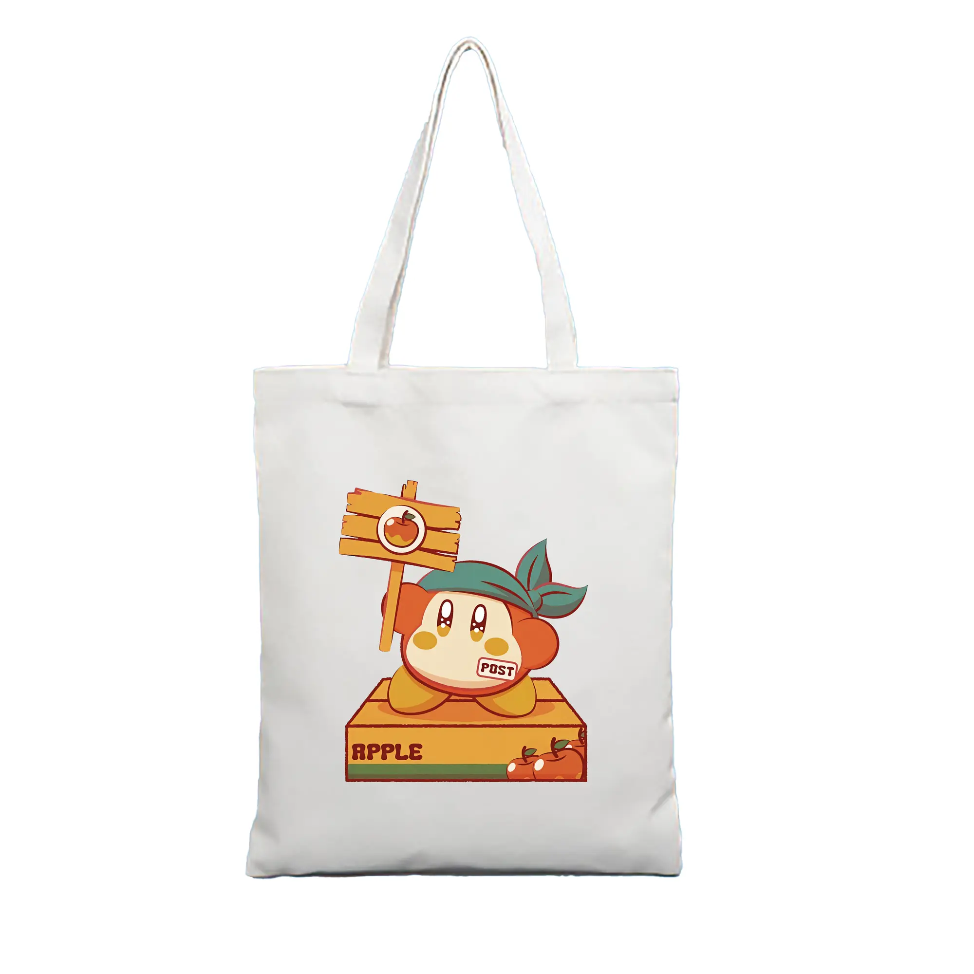 星のカービィ グッズ ワドルディ - 縦型キャンバス手提げバッグ（トートバッグ） ・ キャンバス素材 ・ ショッピング用 ・ 軽量 丈夫 お手入れ簡単