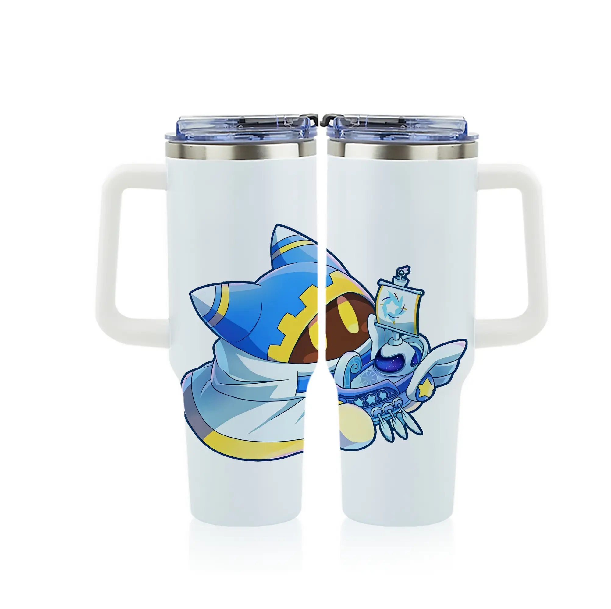 星のカービィ グッズ マホロア - 1200mL フルプリント車用タンブラー ・ 304ステンレス 内側 ・ 201ステンレス 外側 ・ 保温 保冷 ・ 通勤 ドライブ アウトドア用