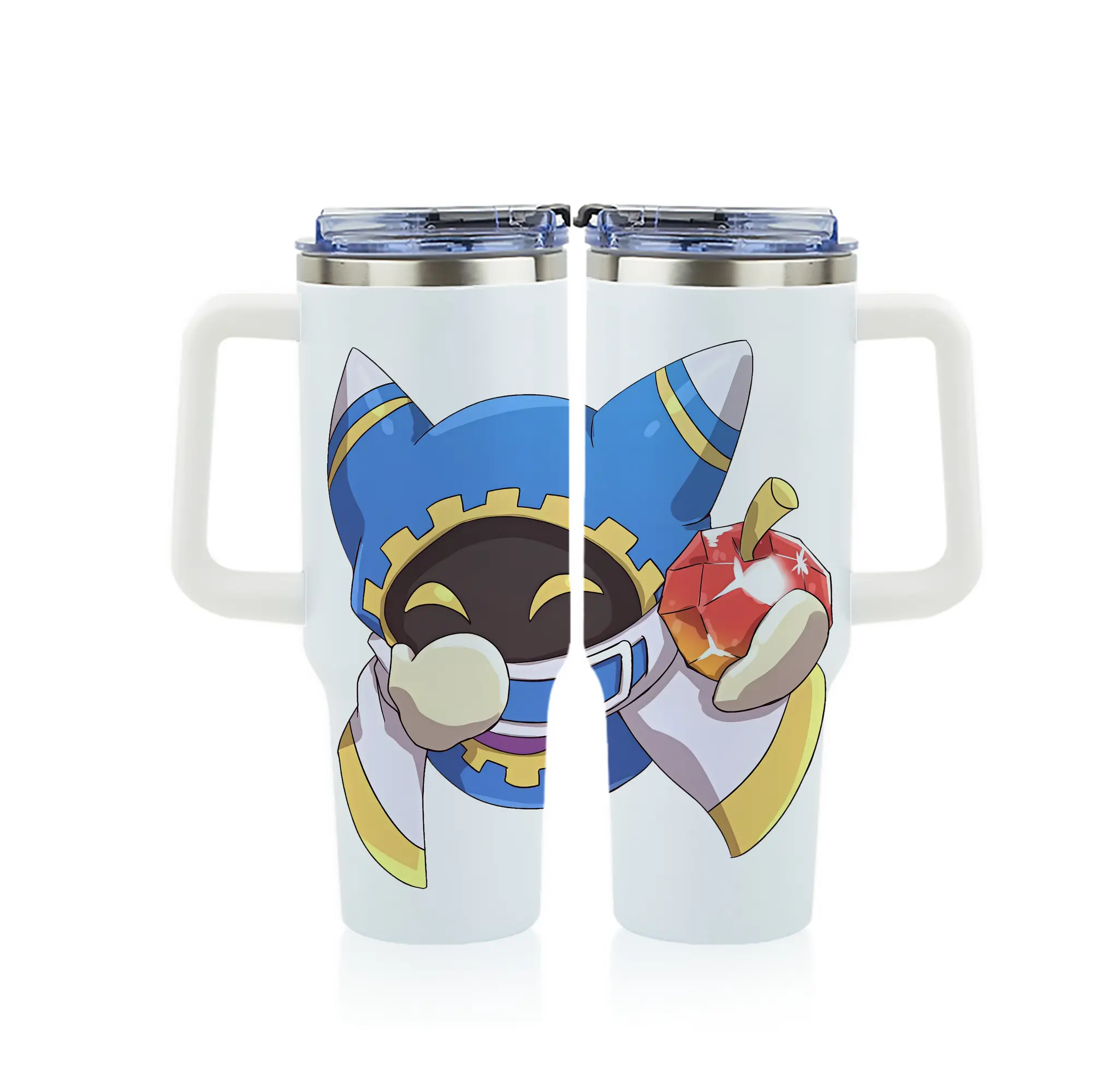 星のカービィ グッズ マホロア - 1200mL フルプリント車用タンブラー ・ 304ステンレス 内側 ・ 201ステンレス 外側 ・ 保温 保冷 ・ 通勤 ドライブ アウトドア用