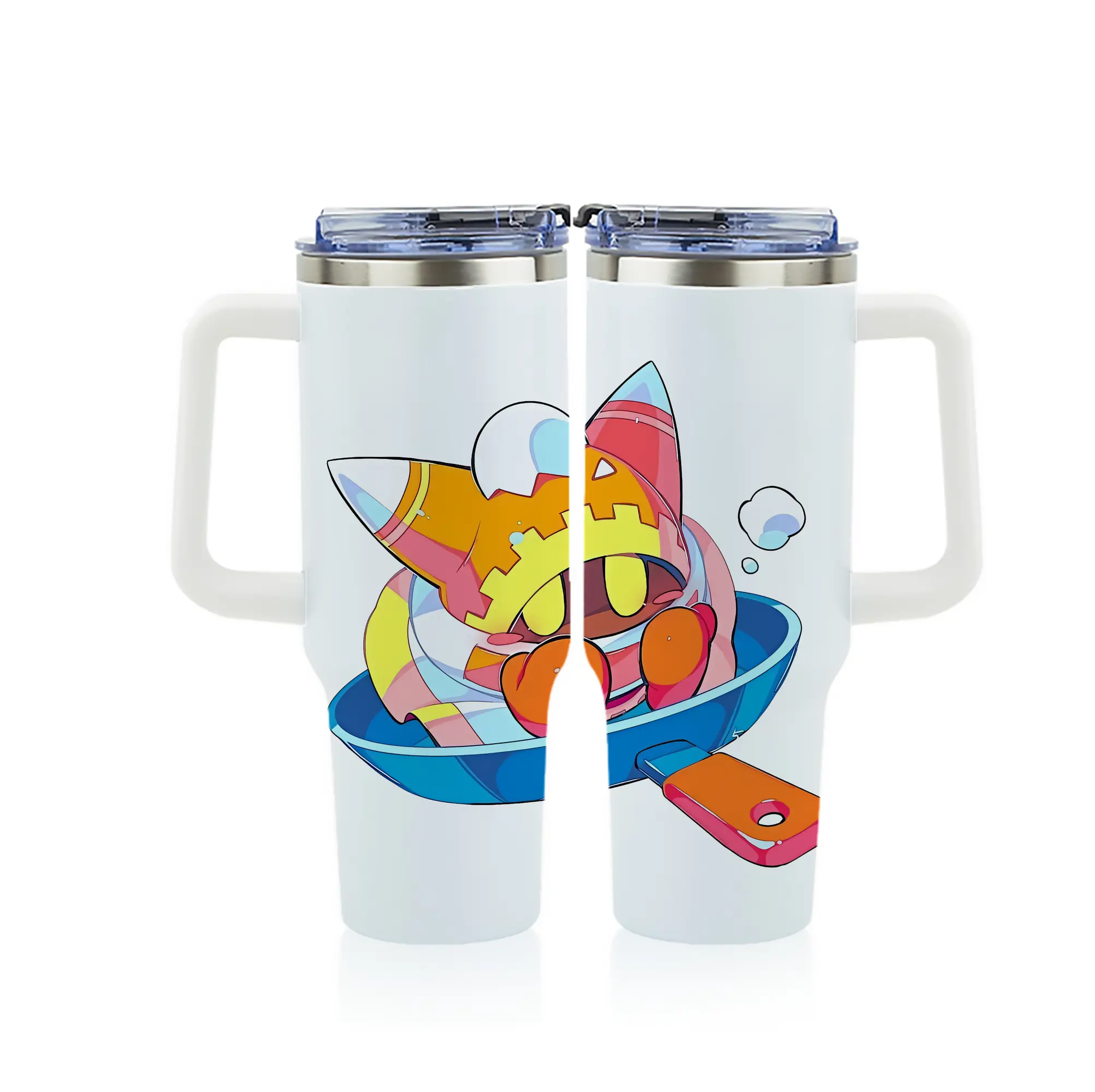 星のカービィ グッズ マホロア - 1200mL フルプリント車用タンブラー ・ 304ステンレス 内側 ・ 201ステンレス 外側 ・ 保温 保冷 ・ 通勤 ドライブ アウトドア用