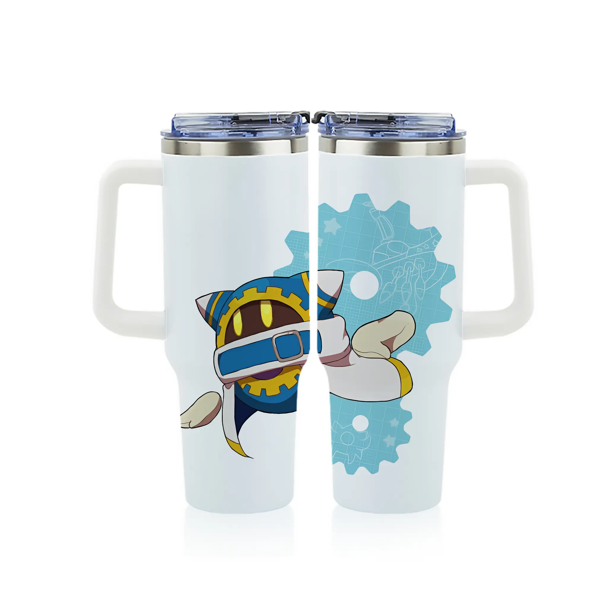 星のカービィ グッズ マホロア - 1200mL フルプリント車用タンブラー ・ 304ステンレス 内側 ・ 201ステンレス 外側 ・ 保温 保冷 ・ 通勤 ドライブ アウトドア用