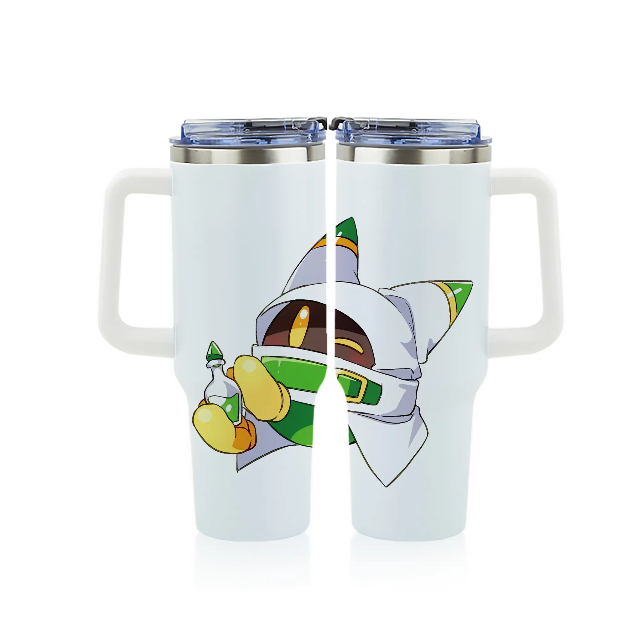 星のカービィ グッズ マホロア - 1200mL フルプリント車用タンブラー ・ 304ステンレス 内側 ・ 201ステンレス 外側 ・ 保温 保冷 ・ 通勤 ドライブ アウトドア用