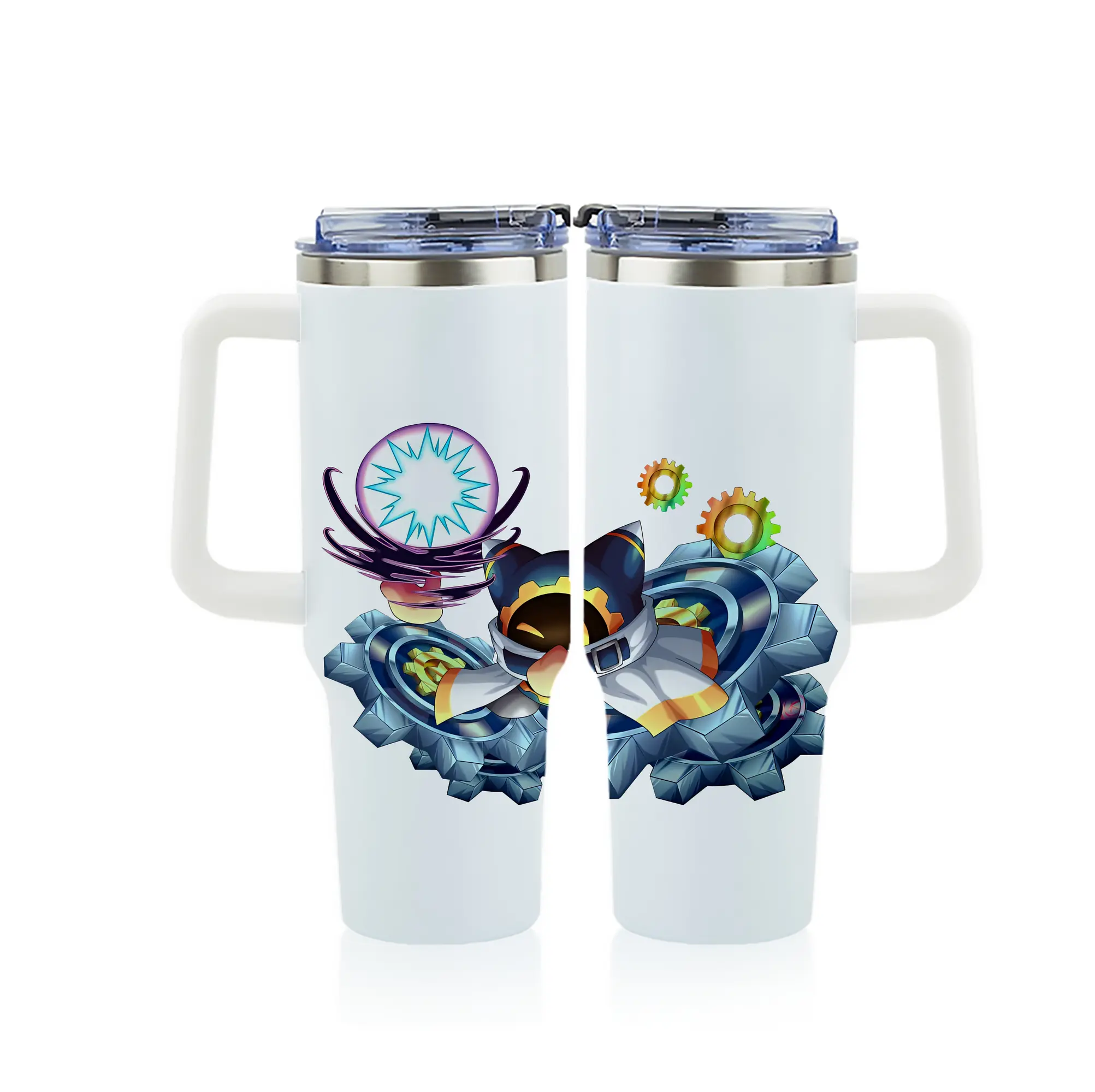 星のカービィ グッズ マホロア - 1200mL フルプリント車用タンブラー ・ 304ステンレス 内側 ・ 201ステンレス 外側 ・ 保温 保冷 ・ 通勤 ドライブ アウトドア用