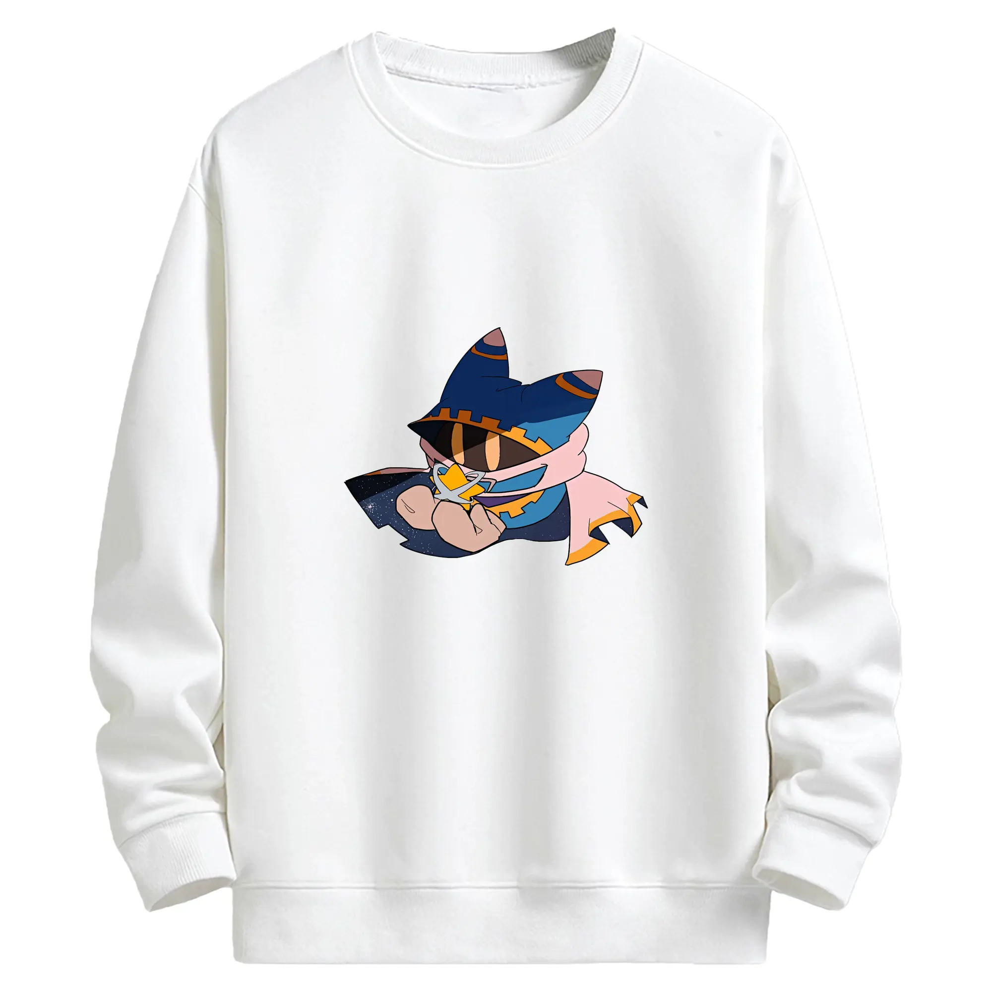 星のカービィ グッズ マホロア - キッズ クルーネックスウェットシャツ ・ フロントプリント ・ 綿80％ ポリエステル20％ ・ 快適 通学 スポーツ 日常使い お散歩用