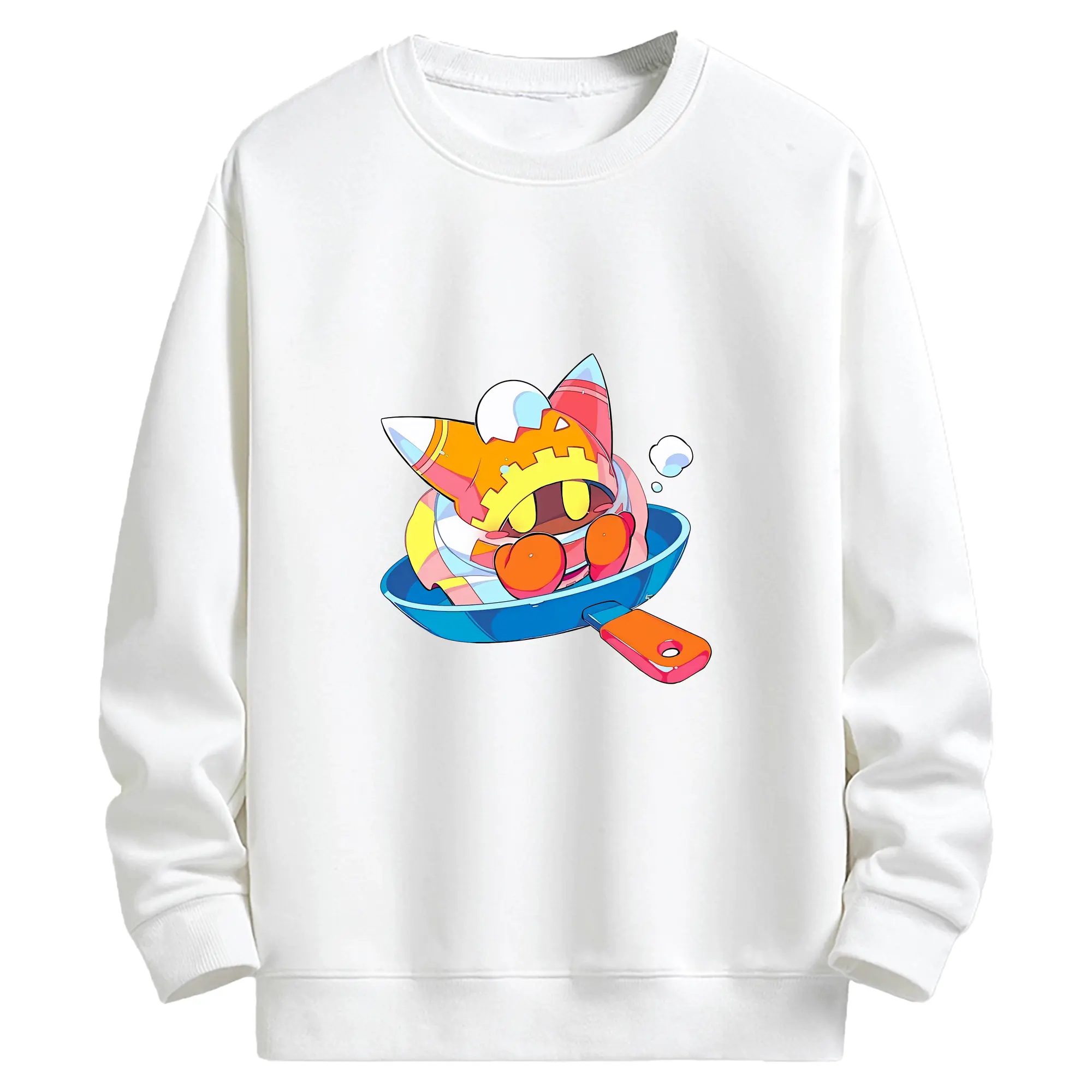 星のカービィ グッズ マホロア - キッズ クルーネックスウェットシャツ ・ フロントプリント ・ 綿80％ ポリエステル20％ ・ 快適 通学 スポーツ 日常使い お散歩用