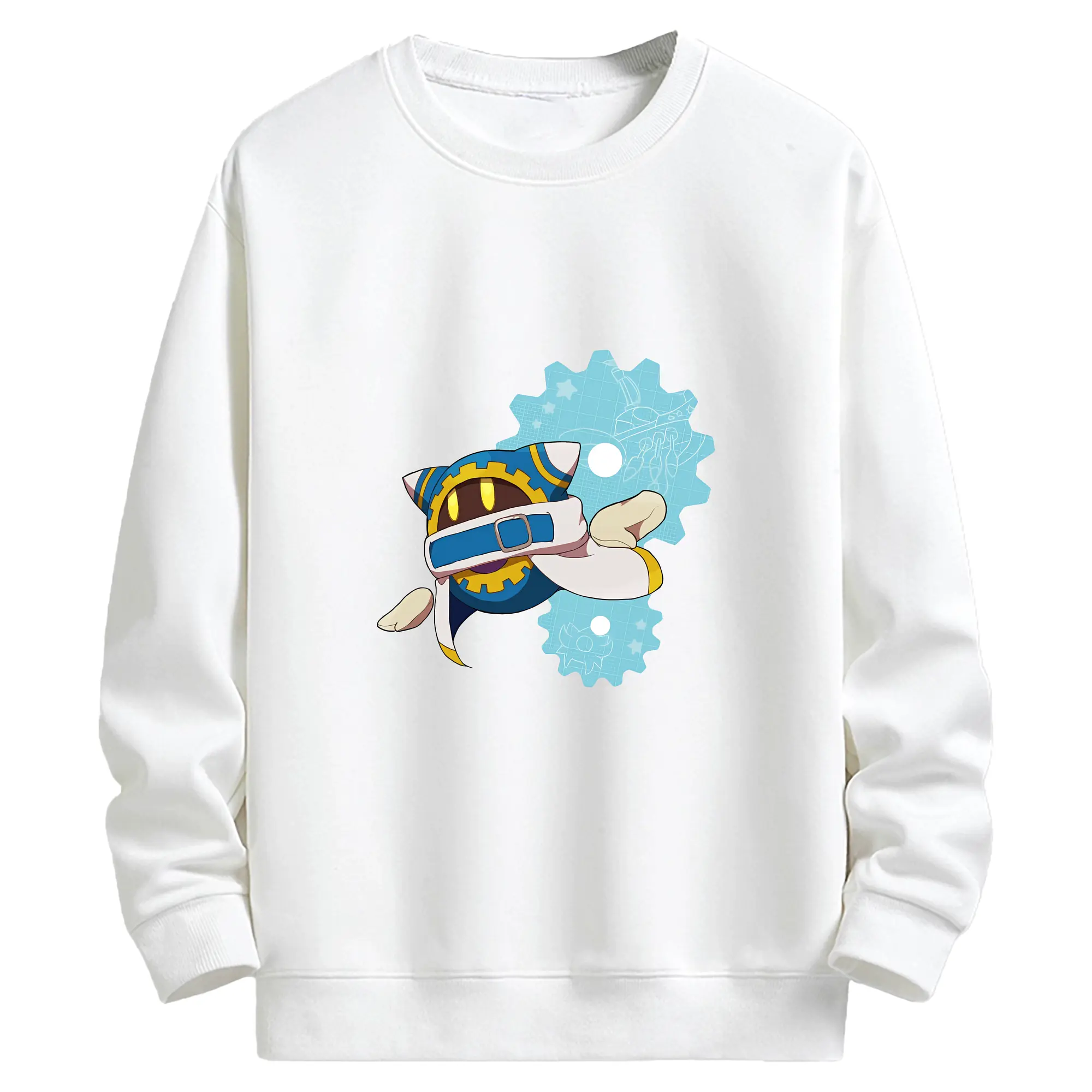 星のカービィ グッズ マホロア - キッズ クルーネックスウェットシャツ ・ フロントプリント ・ 綿80％ ポリエステル20％ ・ 快適 通学 スポーツ 日常使い お散歩用