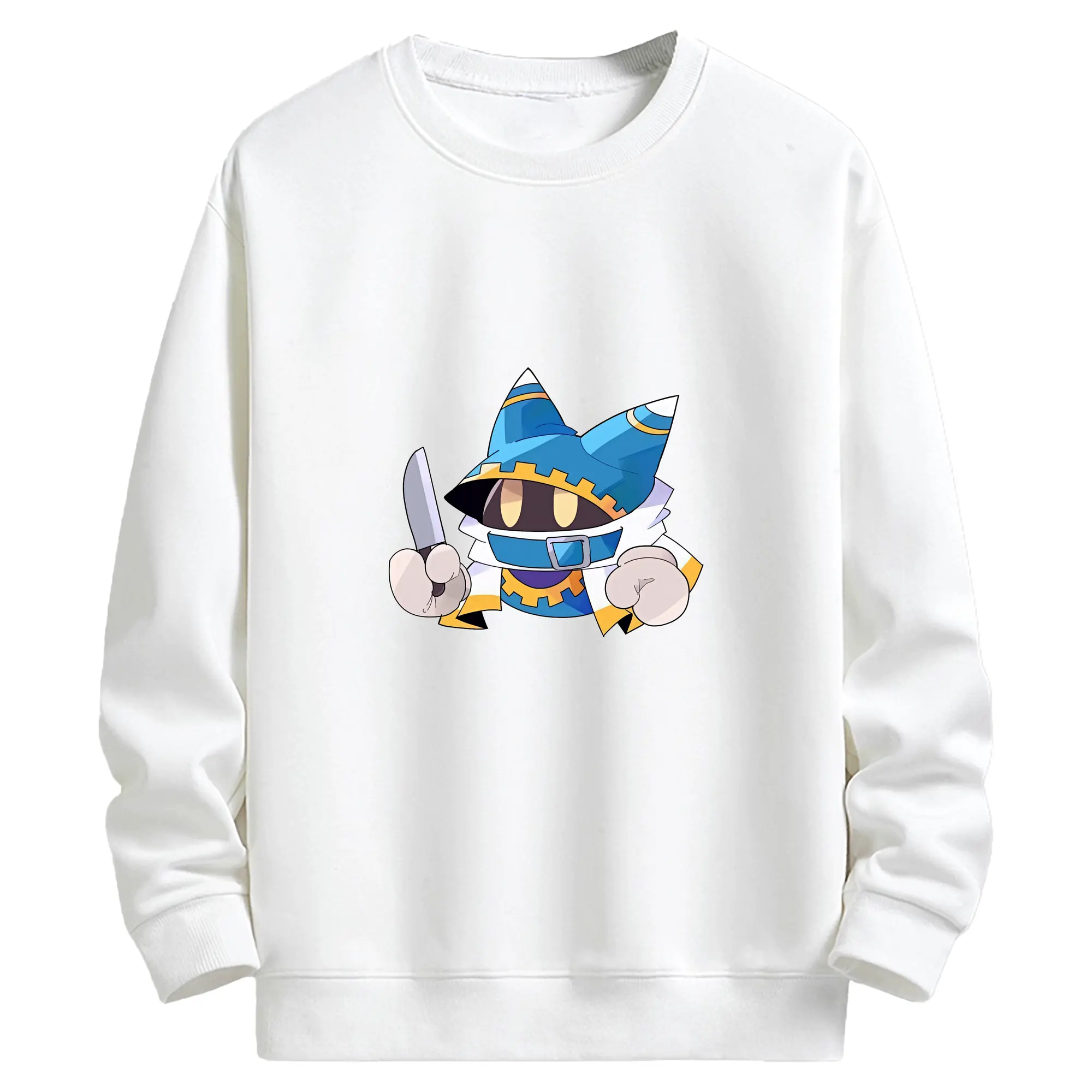 星のカービィ グッズ マホロア - キッズ クルーネックスウェットシャツ ・ フロントプリント ・ 綿80％ ポリエステル20％ ・ 快適 通学 スポーツ 日常使い お散歩用