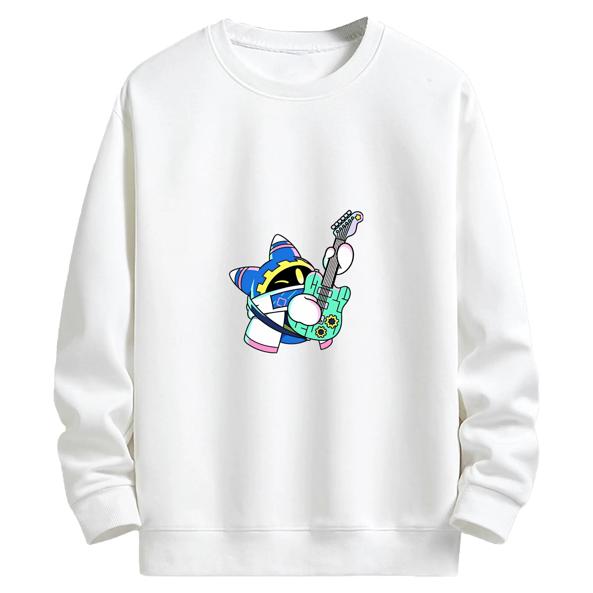 星のカービィ グッズ マホロア - キッズ クルーネックスウェットシャツ ・ フロントプリント ・ 綿80％ ポリエステル20％ ・ 快適 通学 スポーツ 日常使い お散歩用