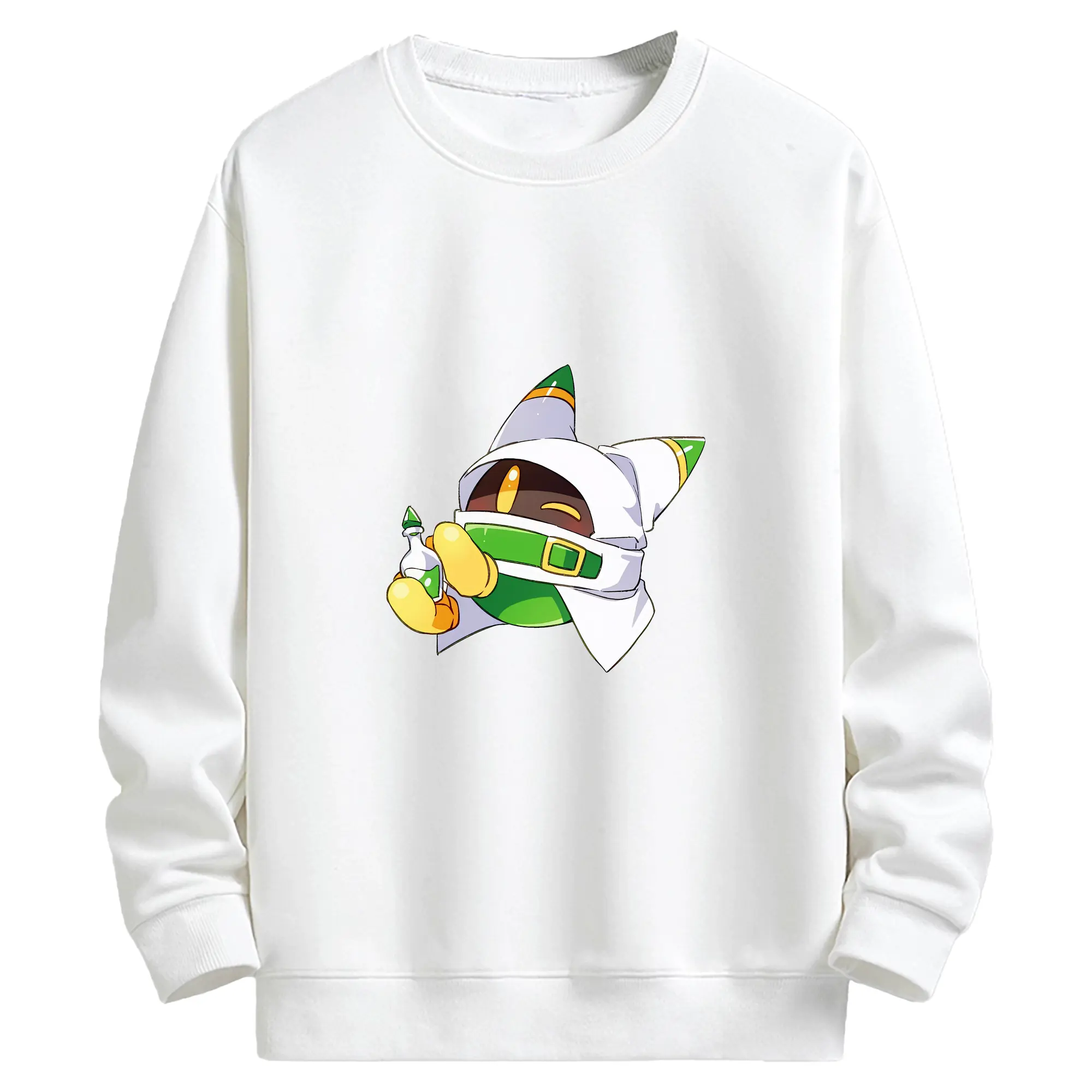 星のカービィ グッズ マホロア - キッズ クルーネックスウェットシャツ ・ フロントプリント ・ 綿80％ ポリエステル20％ ・ 快適 通学 スポーツ 日常使い お散歩用