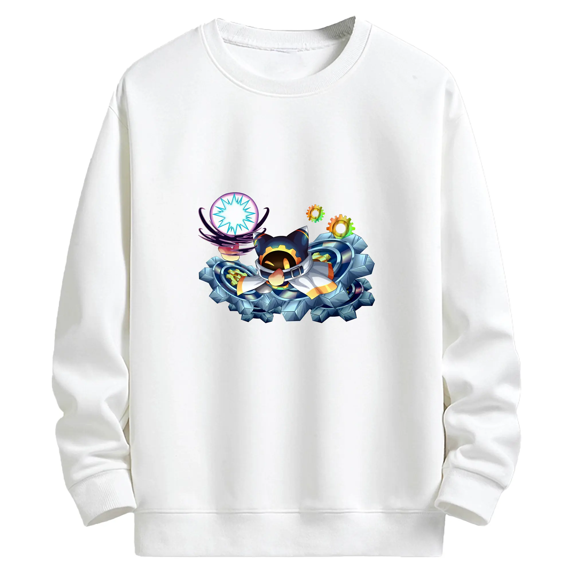 星のカービィ グッズ マホロア - キッズ クルーネックスウェットシャツ ・ フロントプリント ・ 綿80％ ポリエステル20％ ・ 快適 通学 スポーツ 日常使い お散歩用