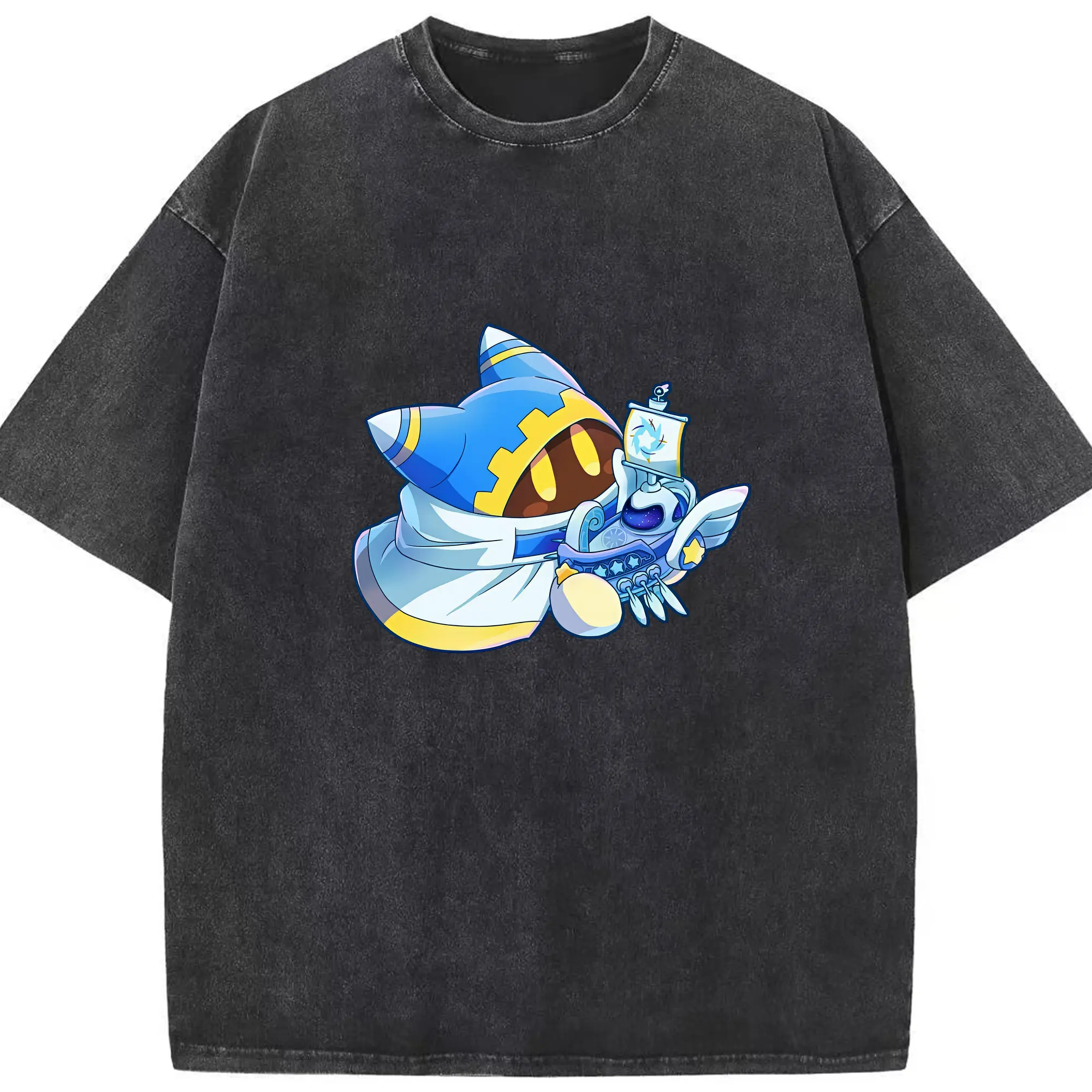 星のカービィ グッズ マホロア - 綿100％ ヴィンテージ風 半袖Tシャツ ・ フロントプリント ・ 柔らか肌触り ・ 通気性 快適 ・ スポーツ カジュアル 外出用