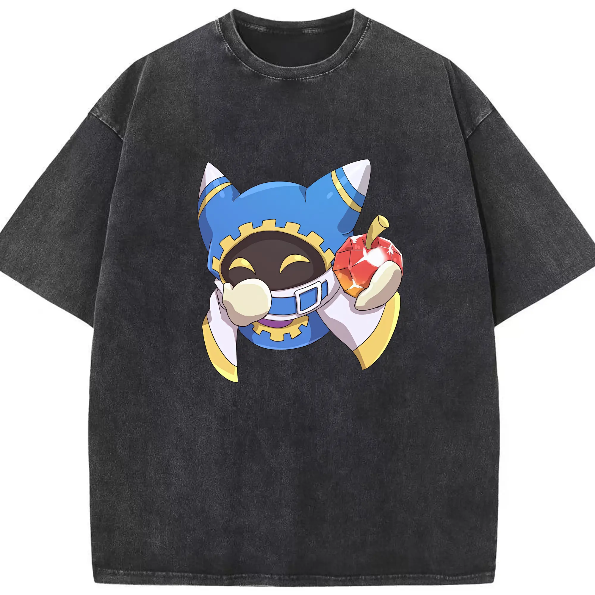 星のカービィ グッズ マホロア - 綿100％ ヴィンテージ風 半袖Tシャツ ・ フロントプリント ・ 柔らか肌触り ・ 通気性 快適 ・ スポーツ カジュアル 外出用