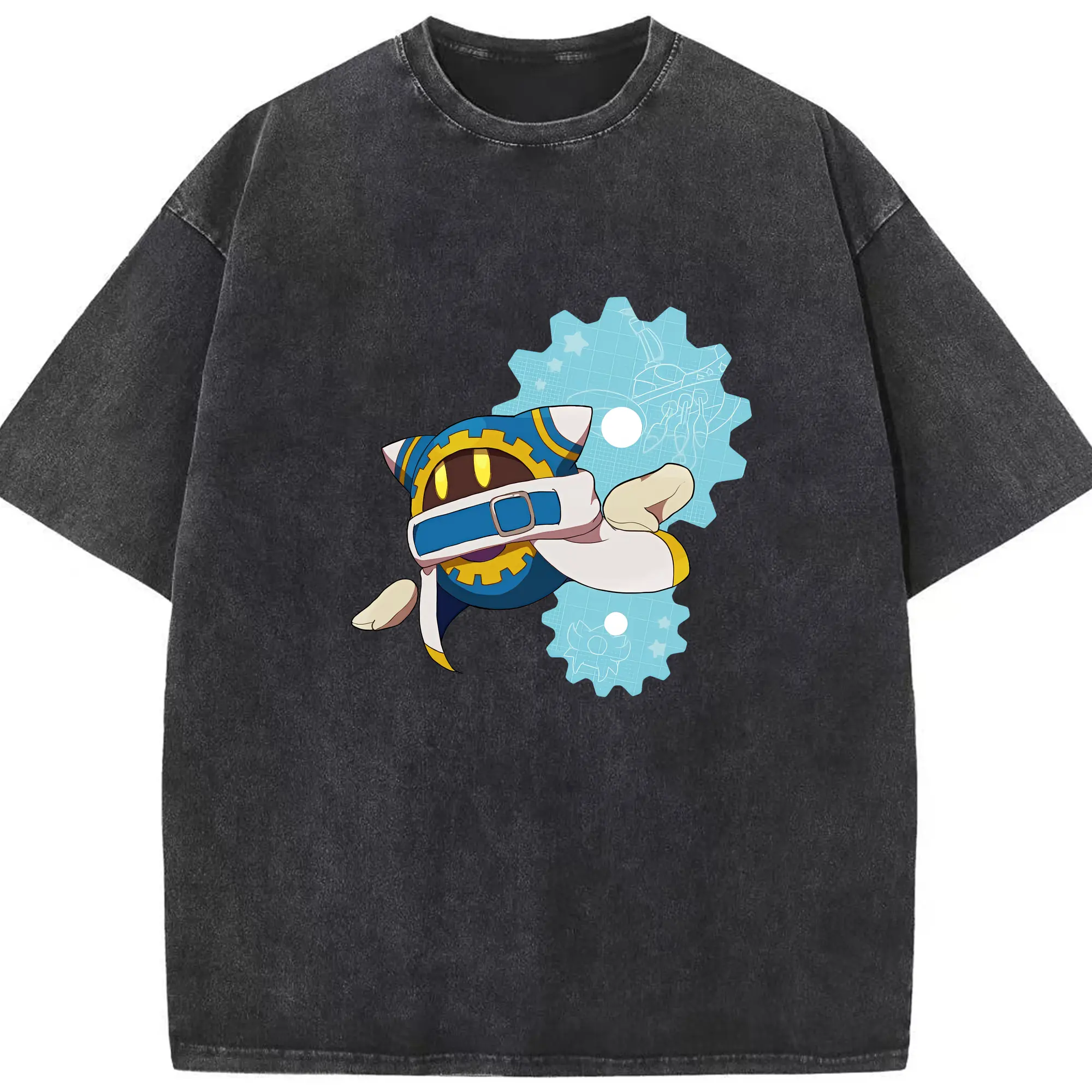 星のカービィ グッズ マホロア - 綿100％ ヴィンテージ風 半袖Tシャツ ・ フロントプリント ・ 柔らか肌触り ・ 通気性 快適 ・ スポーツ カジュアル 外出用