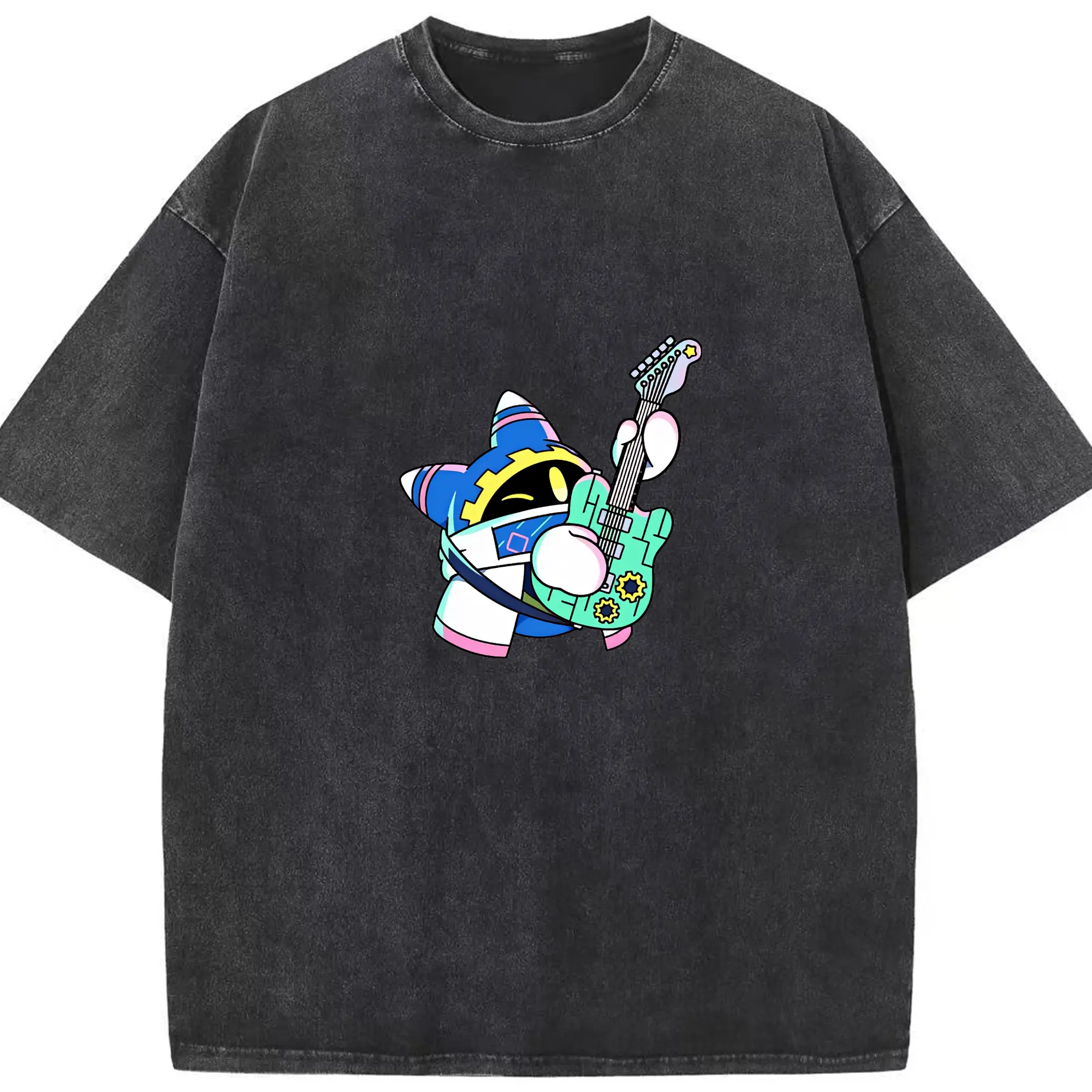 星のカービィ グッズ マホロア - 綿100％ ヴィンテージ風 半袖Tシャツ ・ フロントプリント ・ 柔らか肌触り ・ 通気性 快適 ・ スポーツ カジュアル 外出用