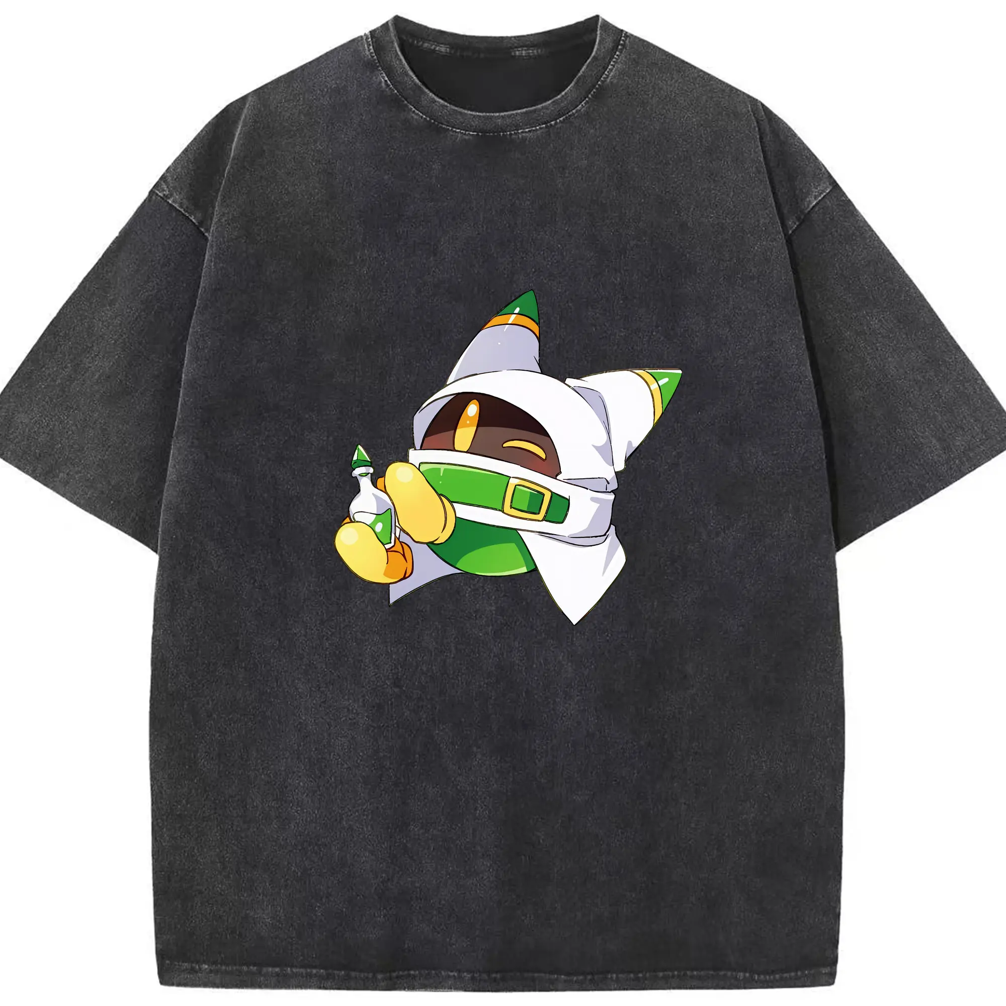 星のカービィ グッズ マホロア - 綿100％ ヴィンテージ風 半袖Tシャツ ・ フロントプリント ・ 柔らか肌触り ・ 通気性 快適 ・ スポーツ カジュアル 外出用