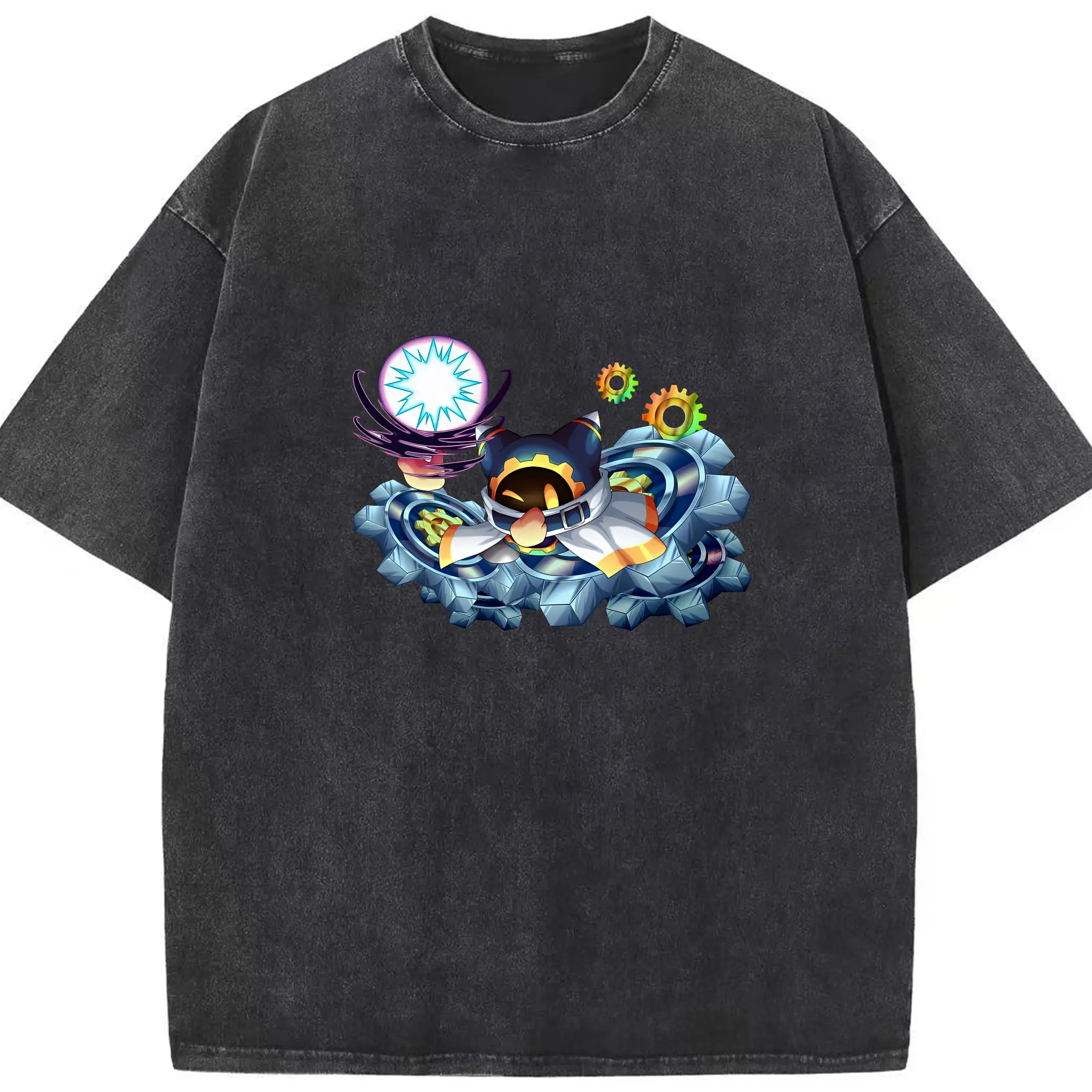 星のカービィ グッズ マホロア - 綿100％ ヴィンテージ風 半袖Tシャツ ・ フロントプリント ・ 柔らか肌触り ・ 通気性 快適 ・ スポーツ カジュアル 外出用