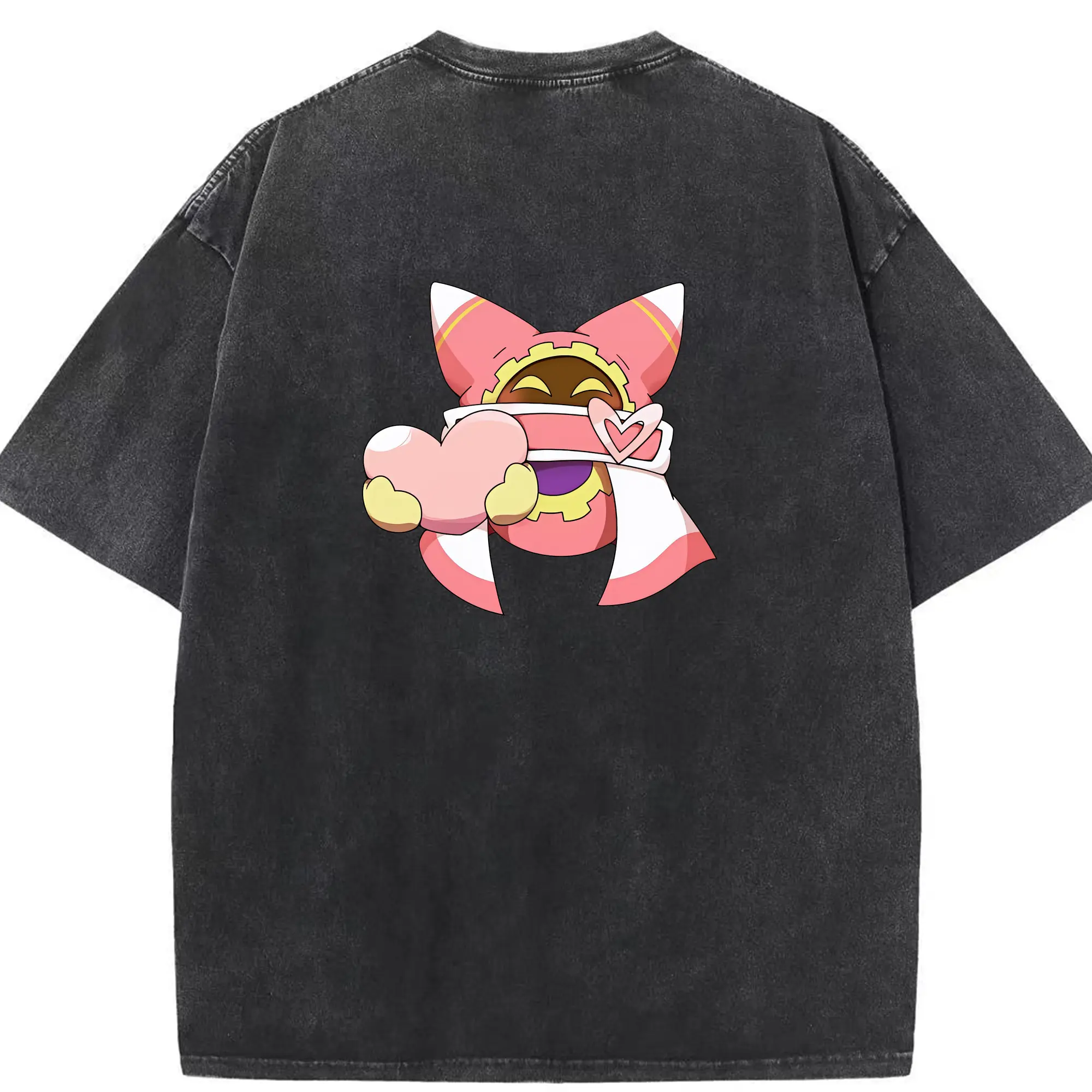 星のカービィ グッズ マホロア - 綿100％ ヴィンテージ風 半袖Tシャツ ・ 背面プリント ・ 柔らか肌触り ・ 通気性 快適 ・ スポーツ カジュアル 外出用