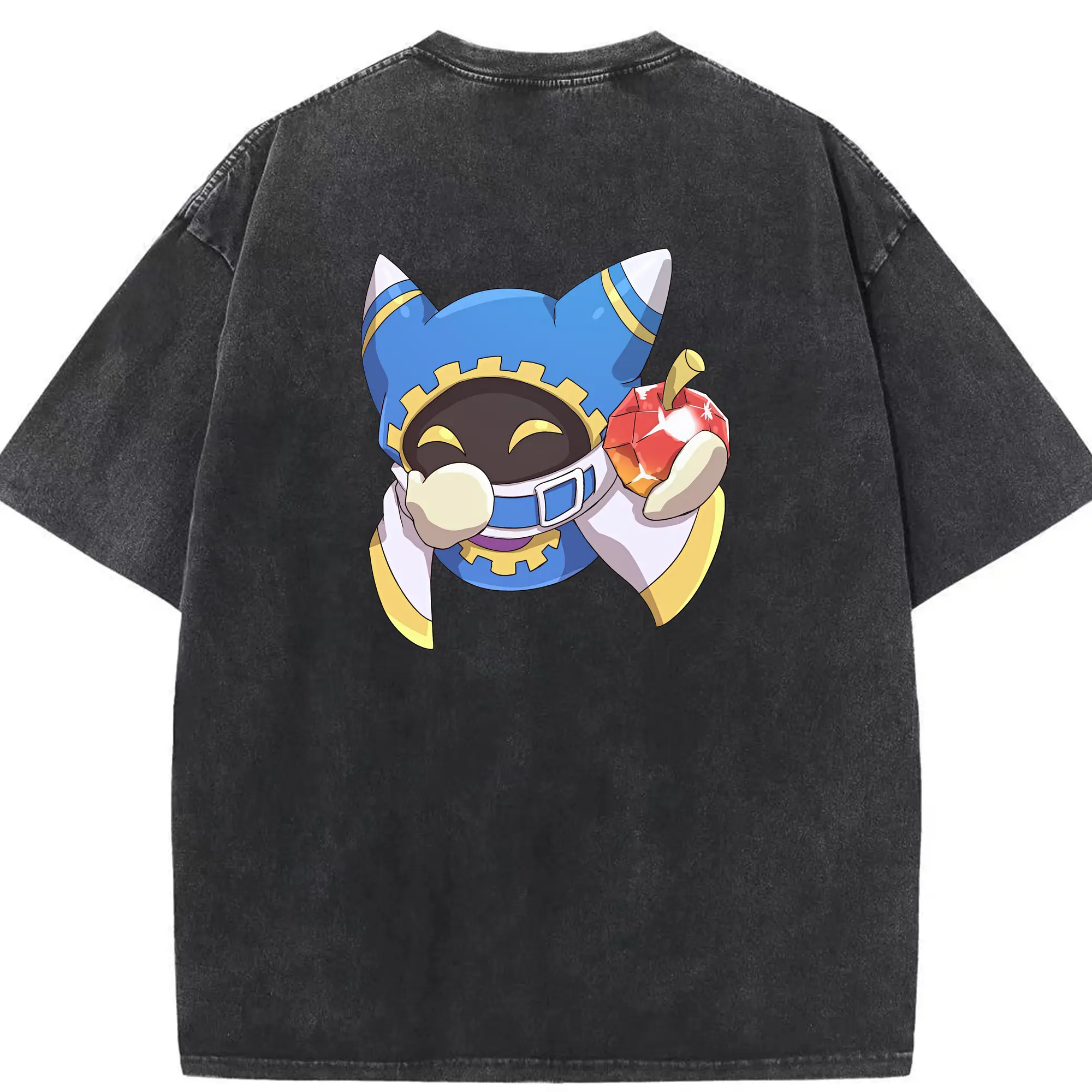 星のカービィ グッズ マホロア - 綿100％ ヴィンテージ風 半袖Tシャツ ・ 背面プリント ・ 柔らか肌触り ・ 通気性 快適 ・ スポーツ カジュアル 外出用