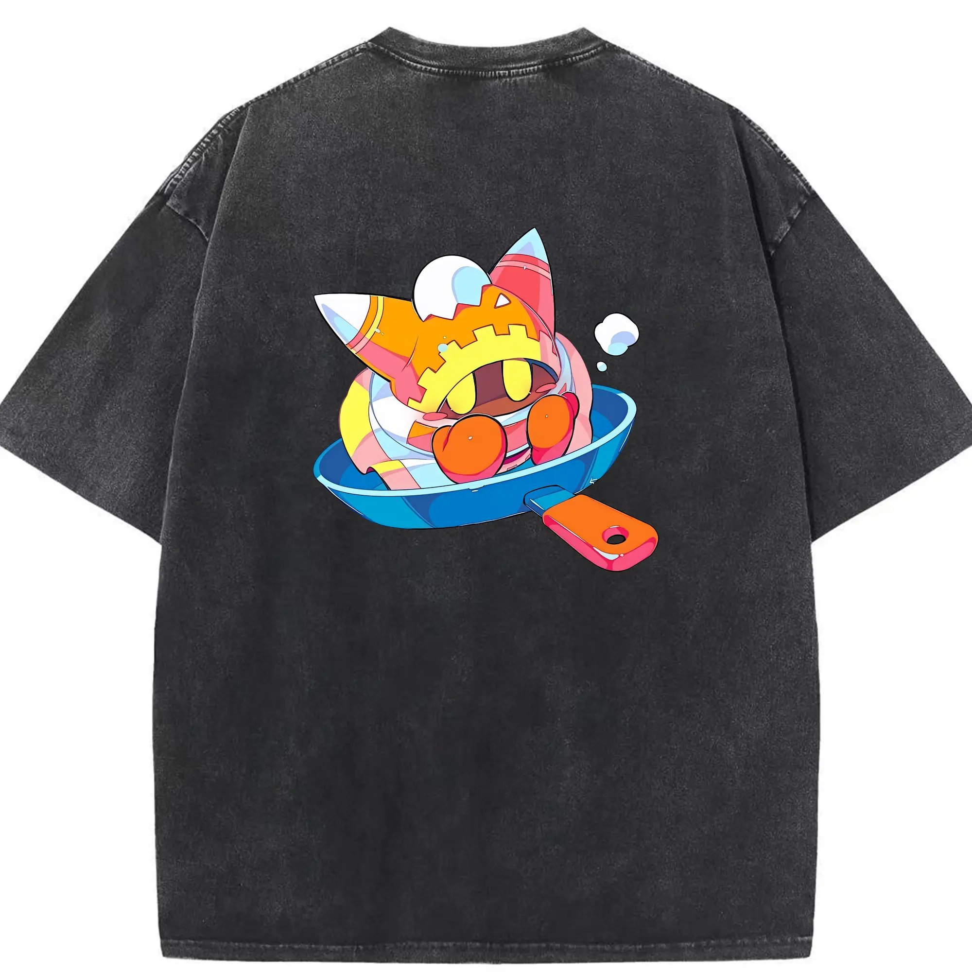 星のカービィ グッズ マホロア - 綿100％ ヴィンテージ風 半袖Tシャツ ・ 背面プリント ・ 柔らか肌触り ・ 通気性 快適 ・ スポーツ カジュアル 外出用