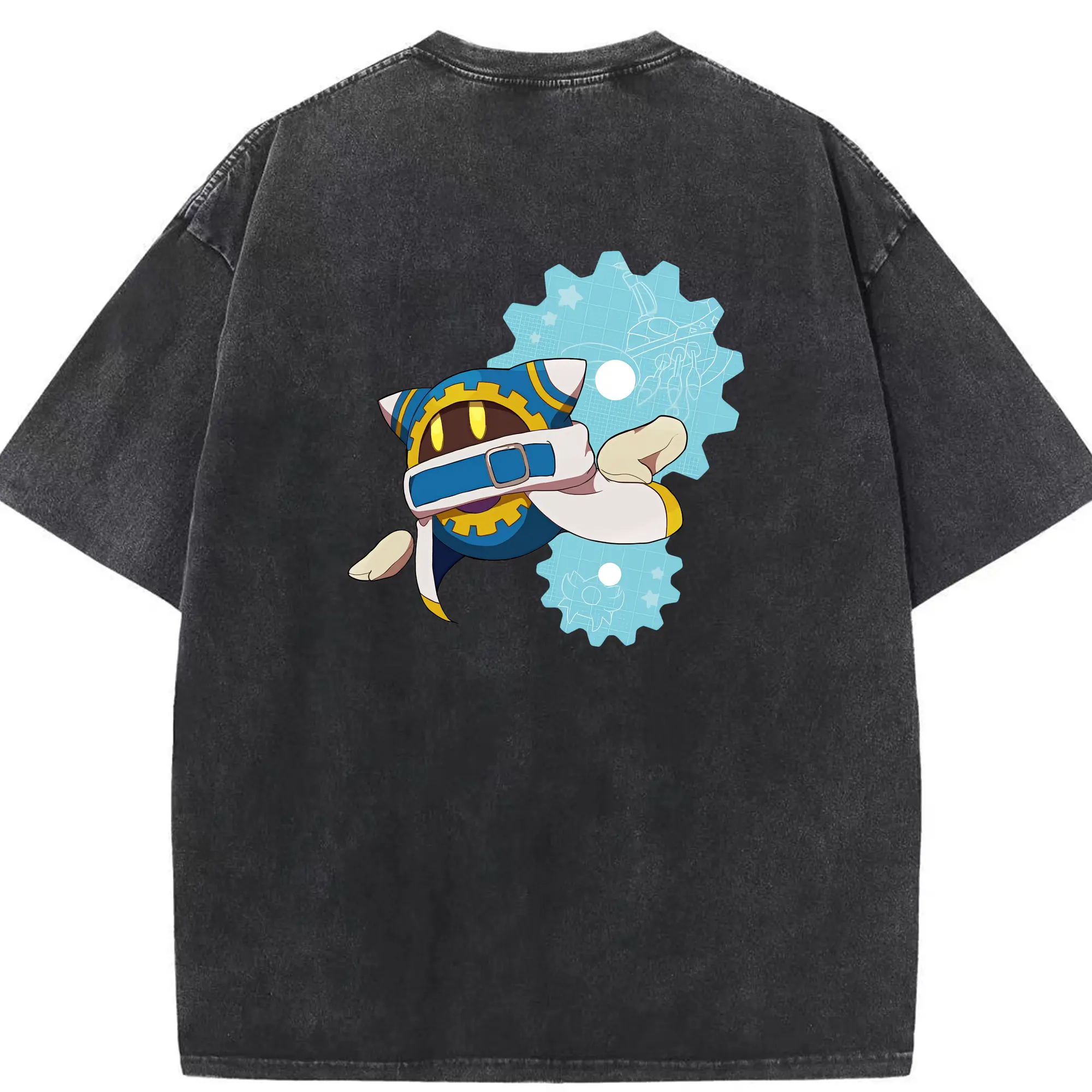 星のカービィ グッズ マホロア - 綿100％ ヴィンテージ風 半袖Tシャツ ・ 背面プリント ・ 柔らか肌触り ・ 通気性 快適 ・ スポーツ カジュアル 外出用