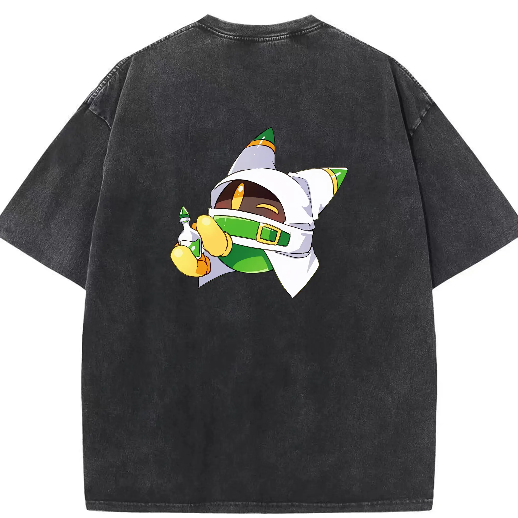 星のカービィ グッズ マホロア - 綿100％ ヴィンテージ風 半袖Tシャツ ・ 背面プリント ・ 柔らか肌触り ・ 通気性 快適 ・ スポーツ カジュアル 外出用