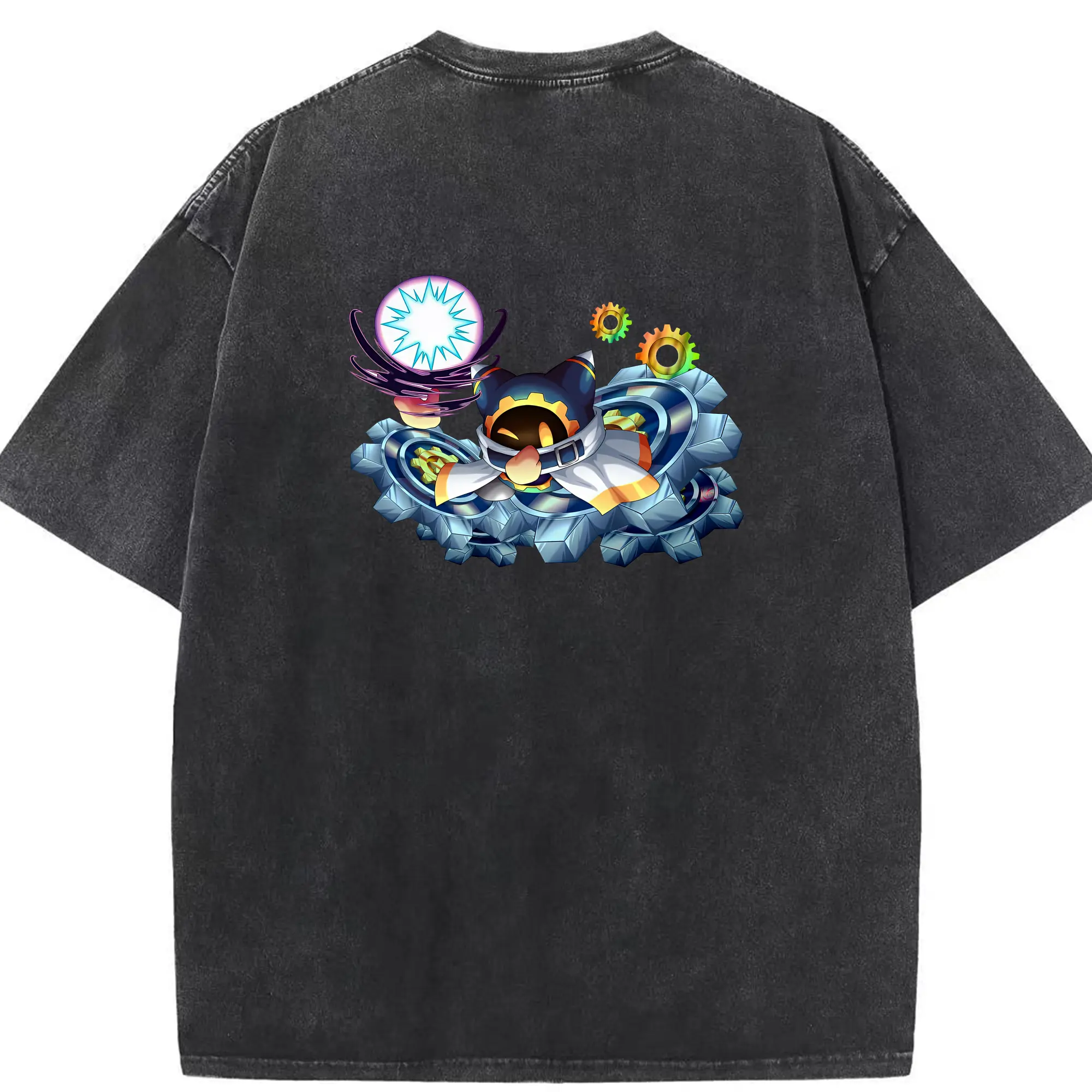 星のカービィ グッズ マホロア - 綿100％ ヴィンテージ風 半袖Tシャツ ・ 背面プリント ・ 柔らか肌触り ・ 通気性 快適 ・ スポーツ カジュアル 外出用